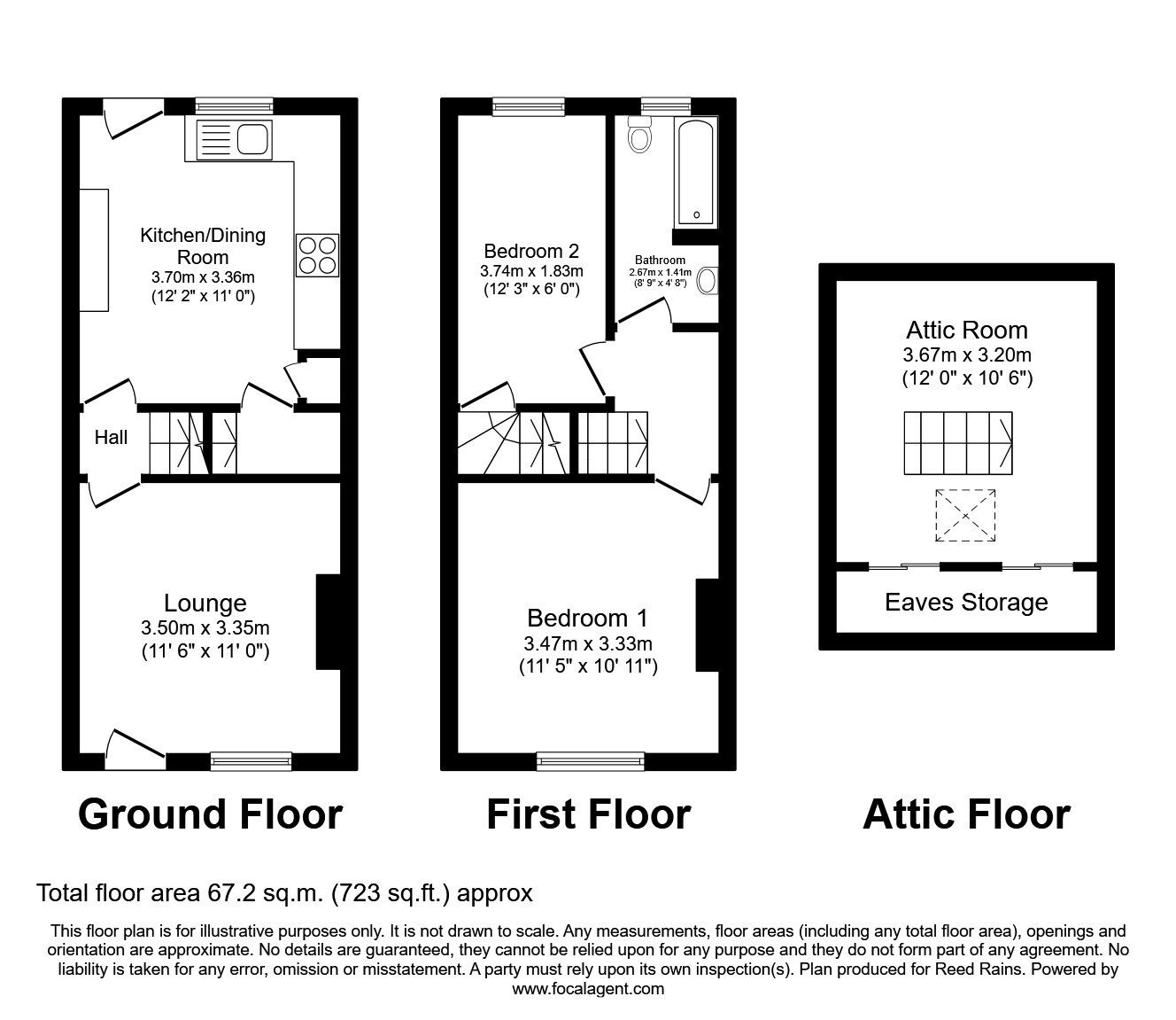 Floorplan of 2 bedroom Mid Terrace House for sale, Thirlmere Road, Sheffield, S8