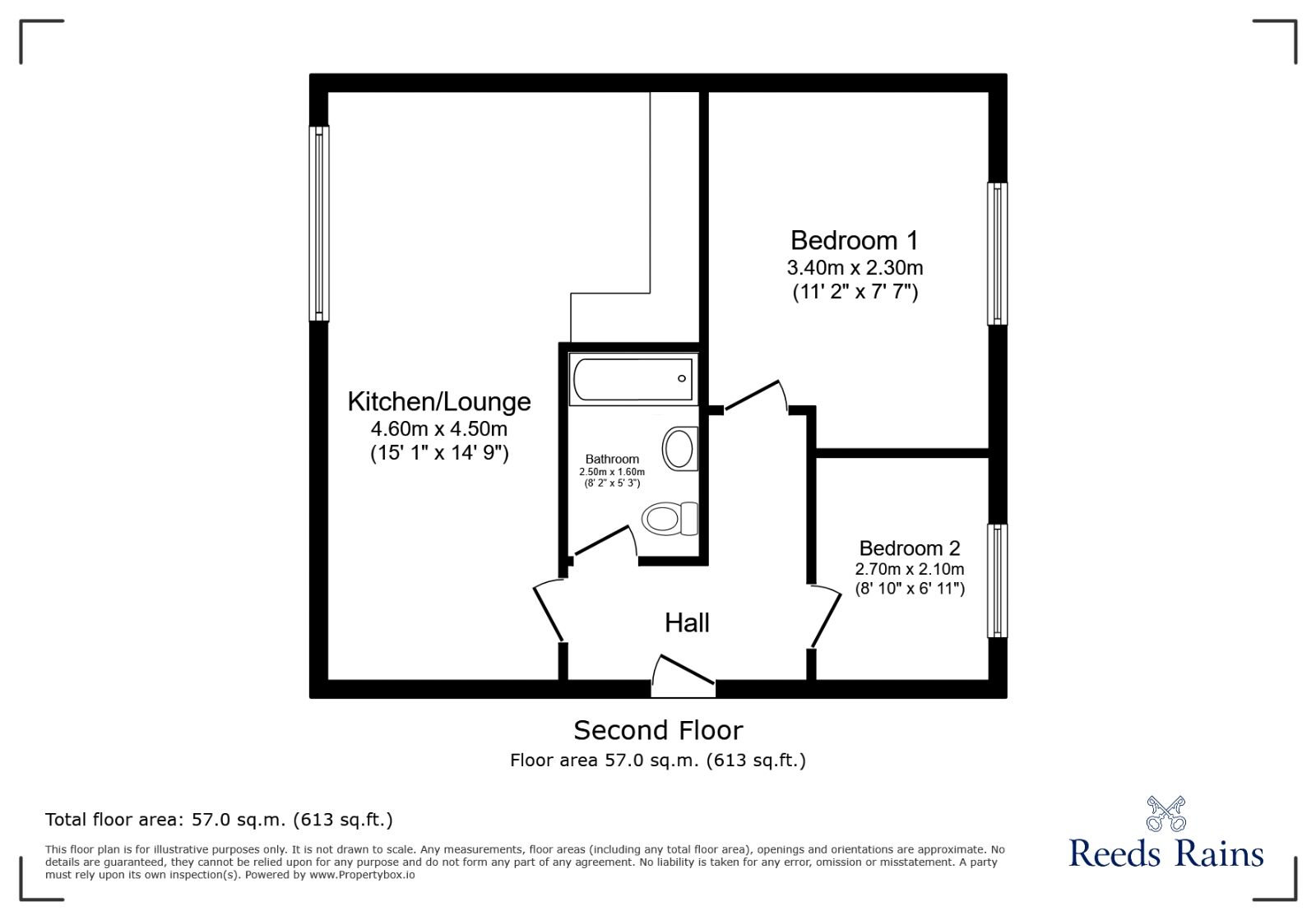 Floorplan of 2 bedroom Flat for sale, Woodhouse Road, Sheffield, S12