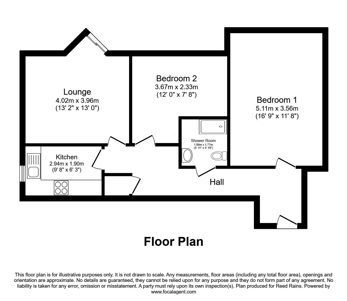 Floorplan of 2 bedroom Flat for sale, Abbey Lane Dell, Sheffield, S8