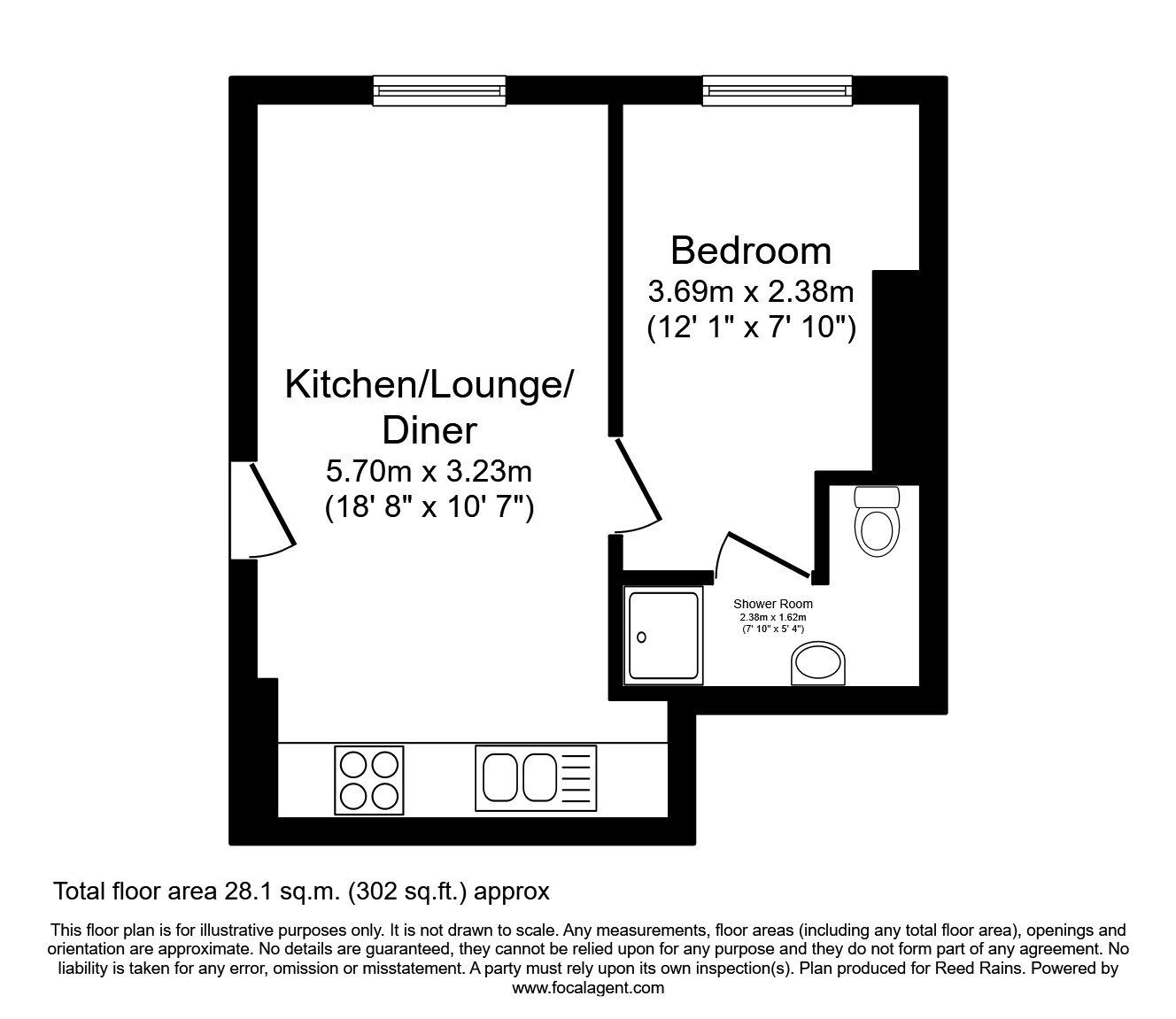 Floorplan of 1 bedroom Flat to rent, Ashgate Road, Sheffield, S10
