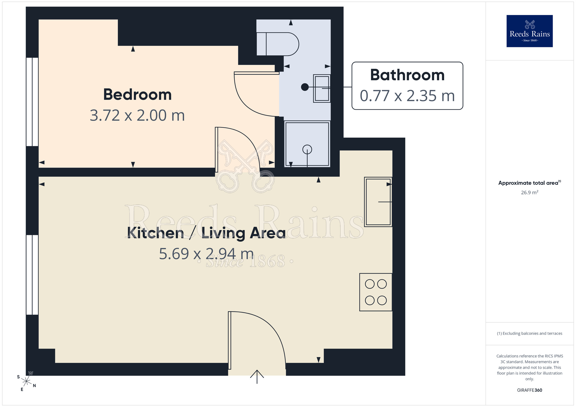Floorplan of 1 bedroom Flat to rent, Ashgate Road, Sheffield, S10