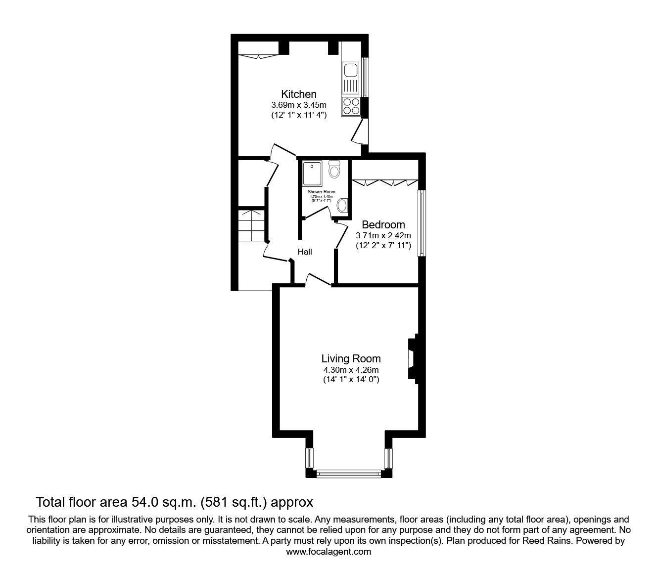 Floorplan of 1 bedroom Flat to rent, Abbeydale Road South, Sheffield, S7