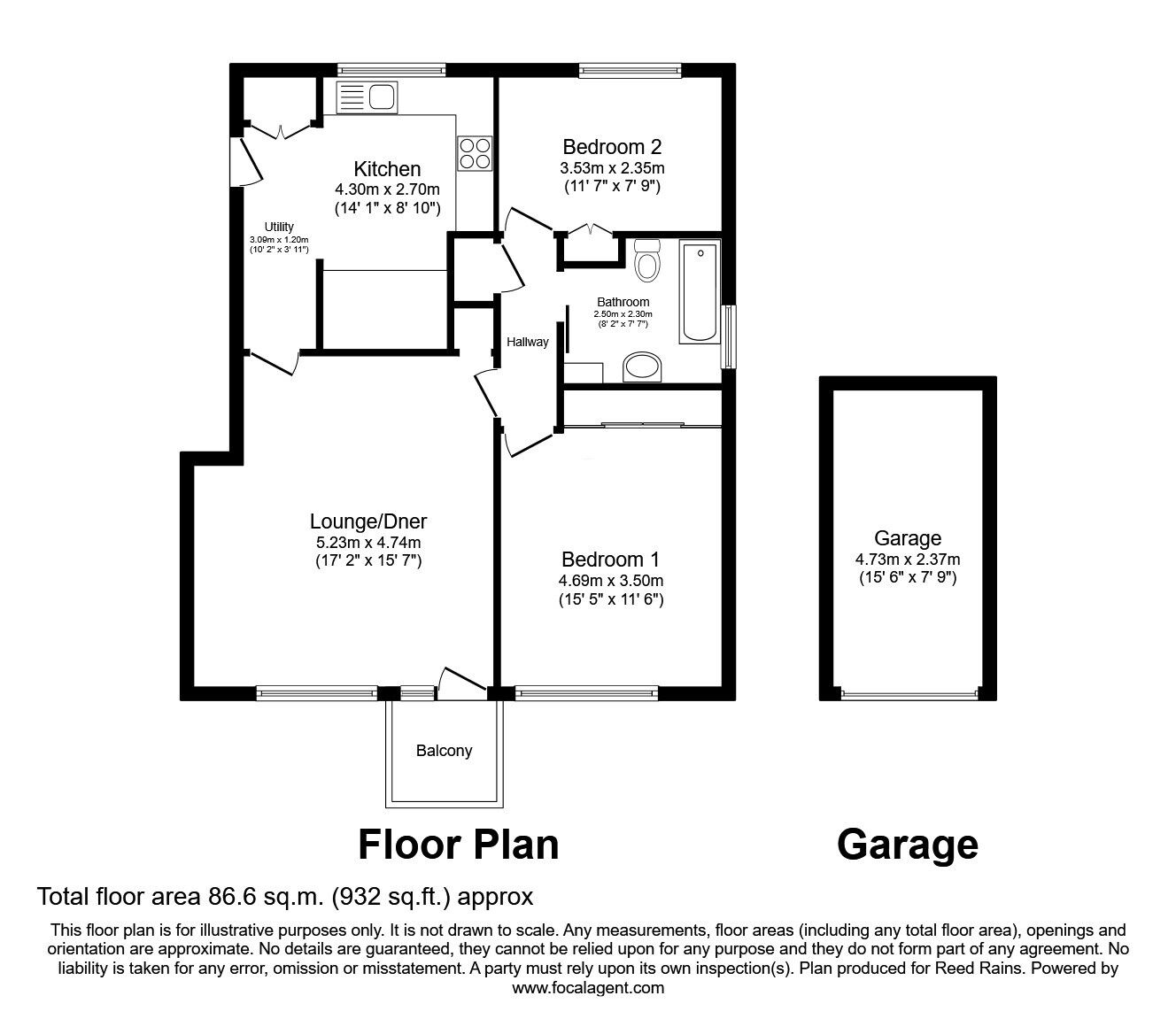 Floorplan of 2 bedroom Flat for sale, Oak Dale Road, Sheffield, S7