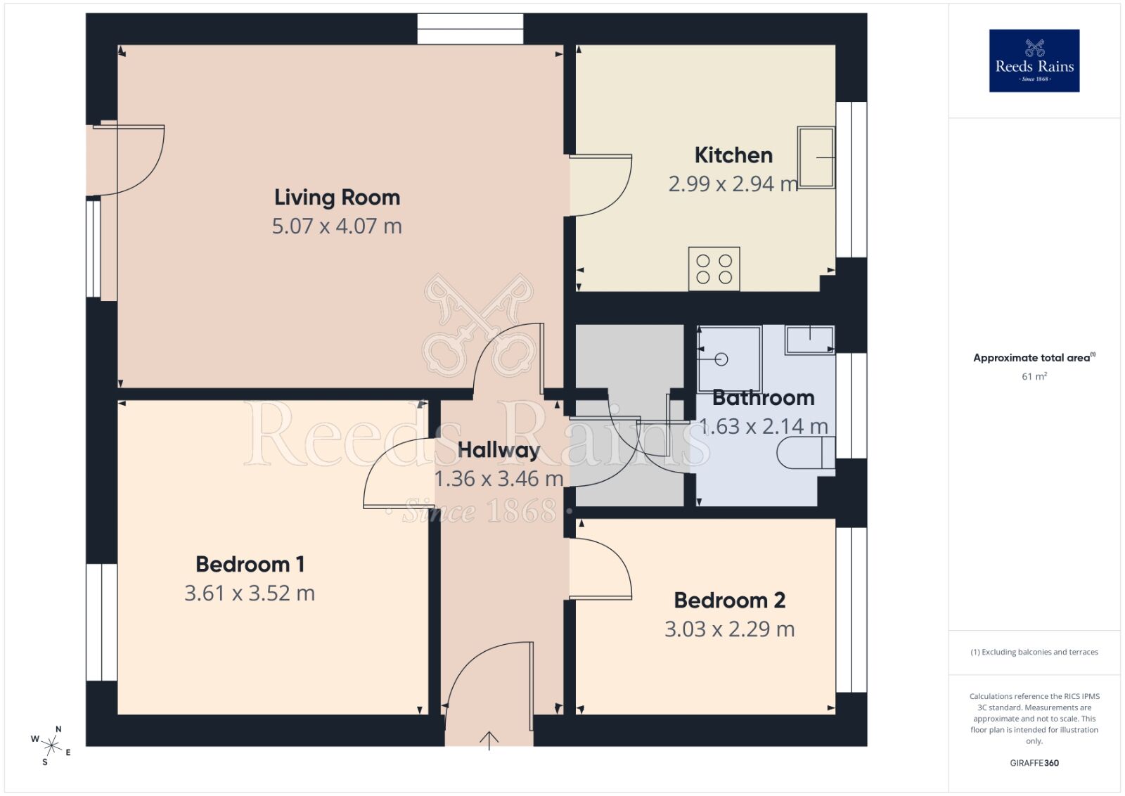Floorplan of 2 bedroom Flat to rent, Brinkburn Court, Sheffield, S17