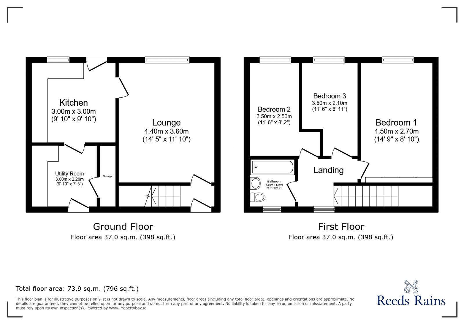 Floorplan of 3 bedroom Mid Terrace House for sale, Morland Road, Sheffield, S14