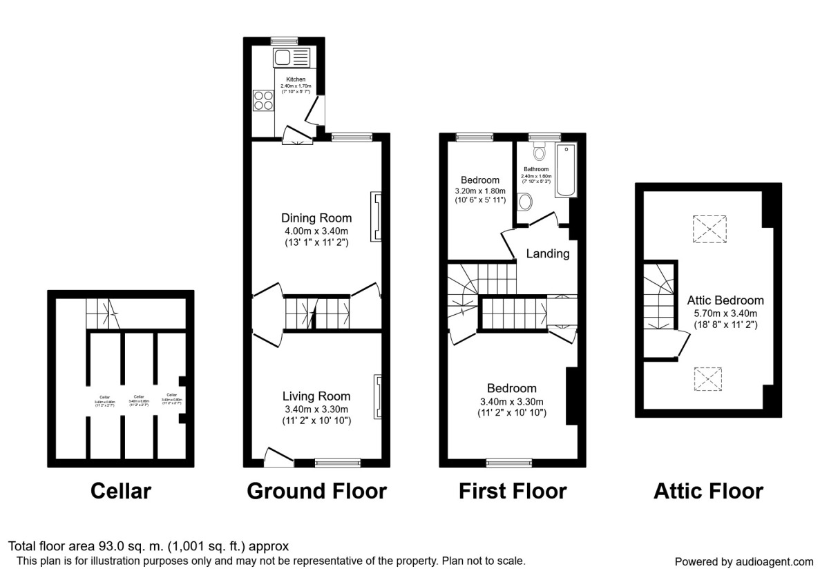 Floorplan of 3 bedroom Mid Terrace House to rent, Valley Road, Sheffield, S8