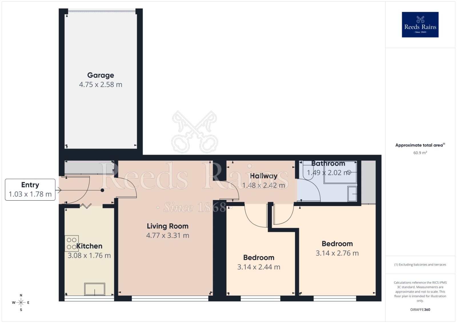 Floorplan of 2 bedroom Flat for sale, Harvey Clough Road, Sheffield, S8