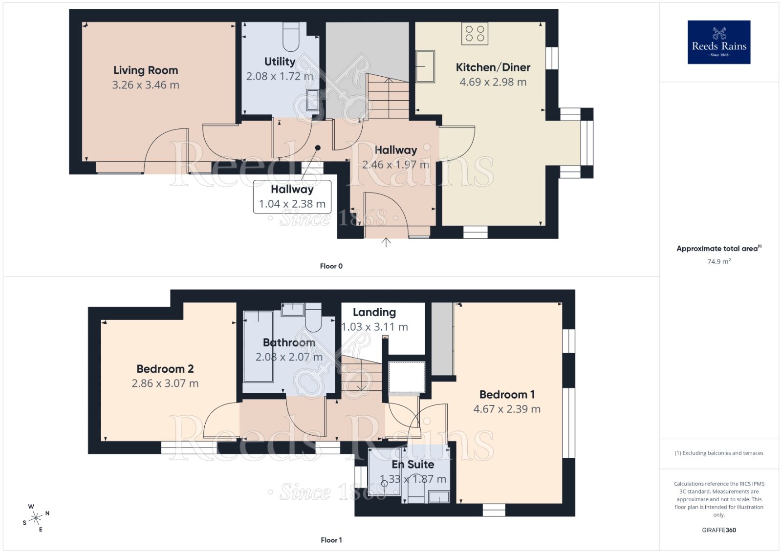 Floorplan of 2 bedroom Semi Detached House for sale, Castle Croft Drive, Sheffield, S2