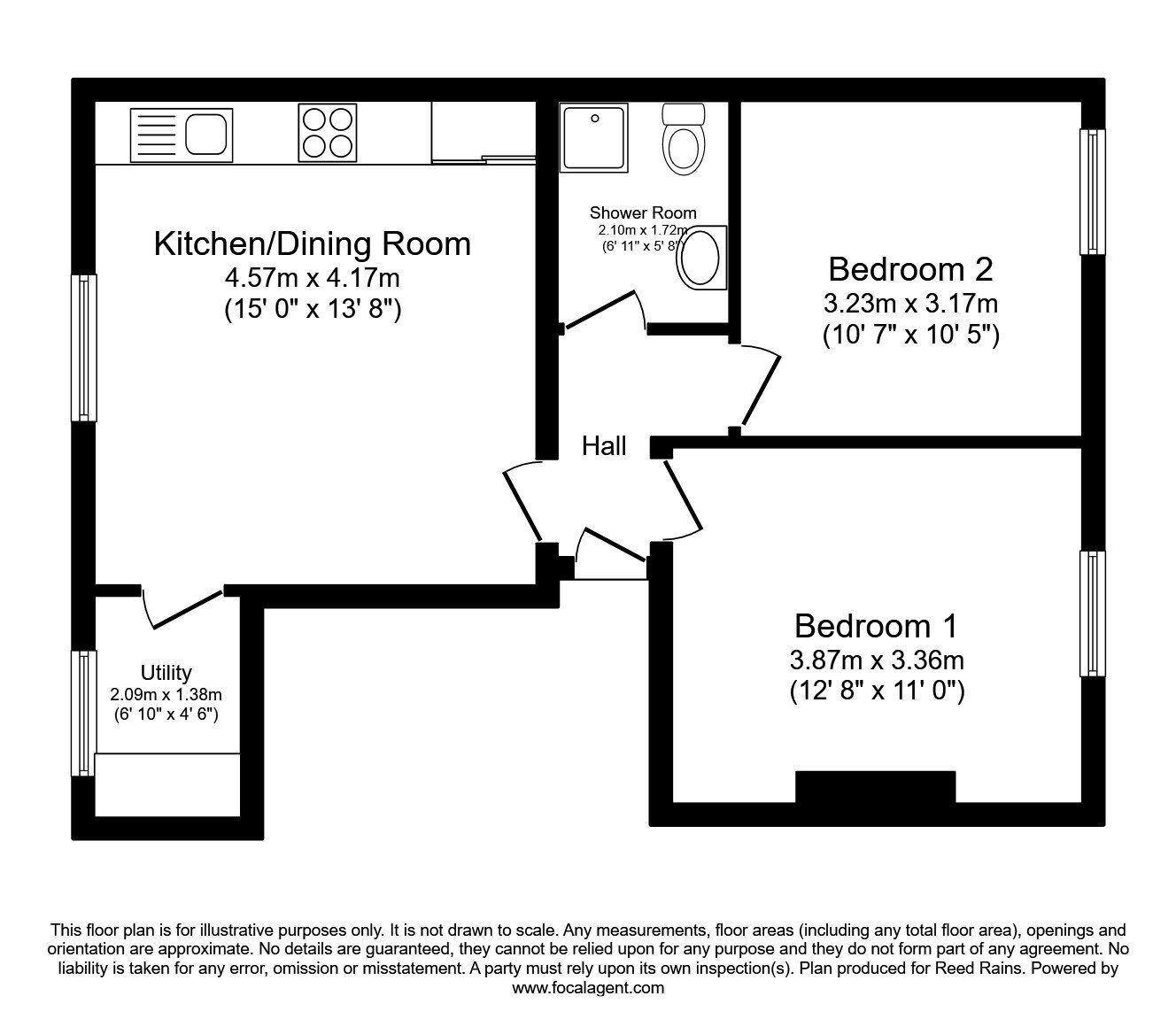 Floorplan of 2 bedroom Flat to rent, Priory Road, Sheffield, S7