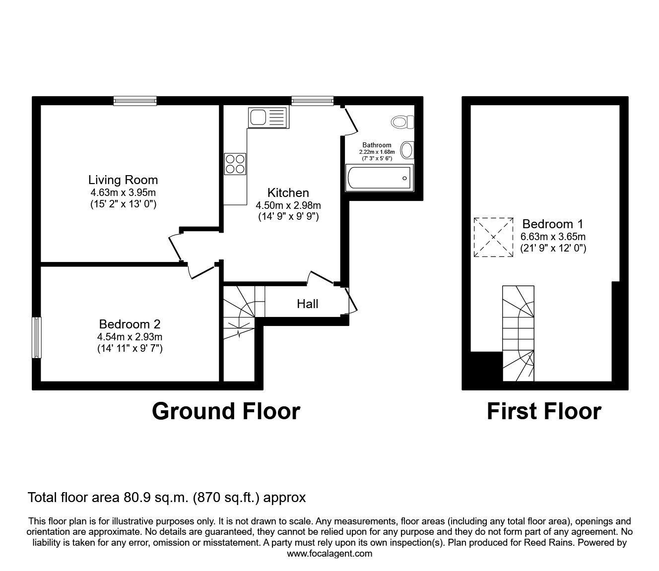 Floorplan of 2 bedroom Flat to rent, Priory Road, Sheffield, S7