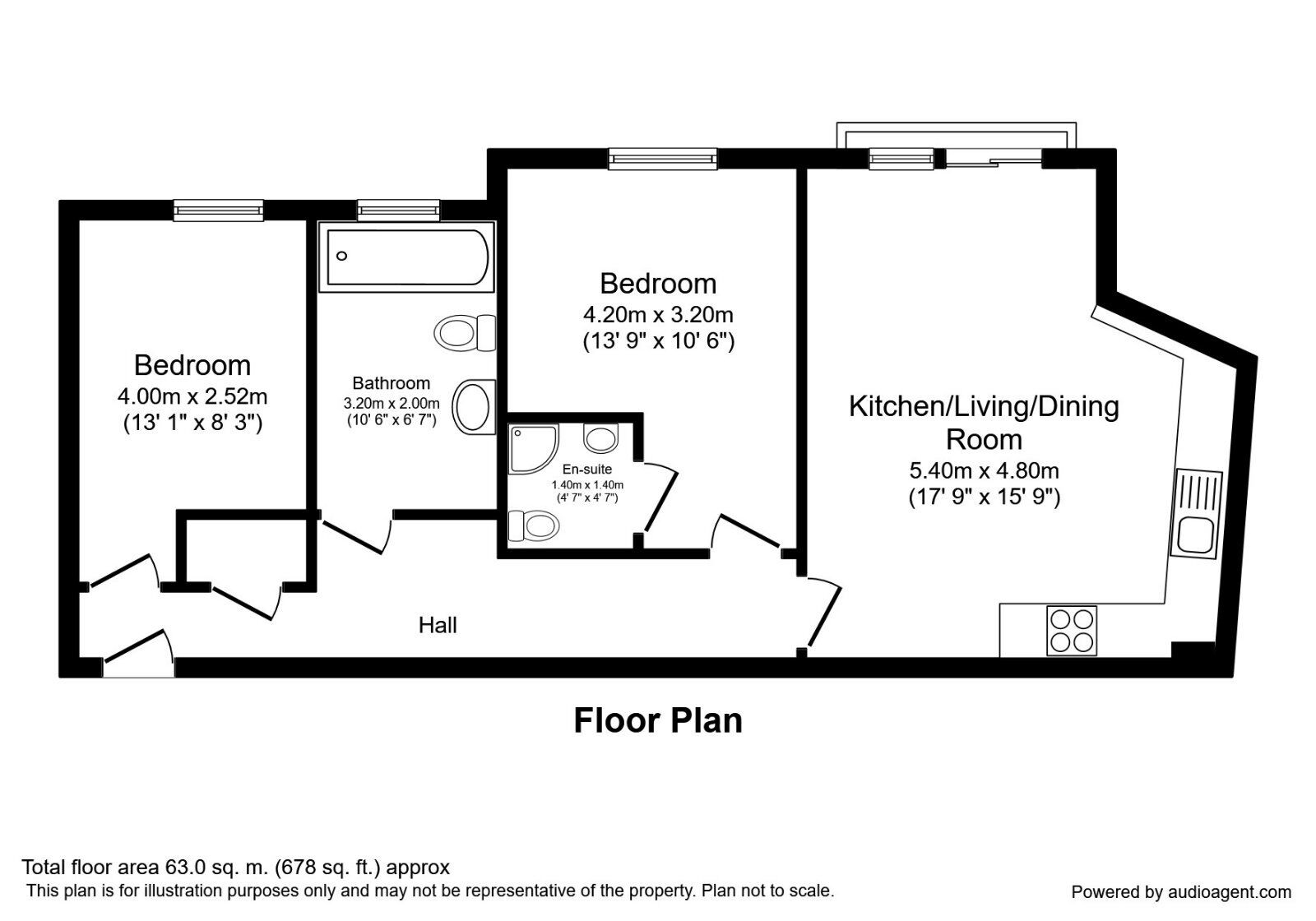 Floorplan of 2 bedroom Flat to rent, Rydal Crescent, Sheffield, S8