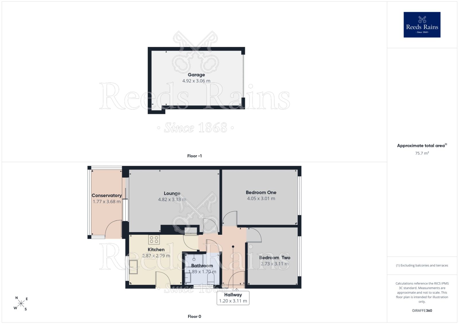 Floorplan of 2 bedroom Detached Bungalow for sale, Byron Close, Dronfield, Derbyshire, S18