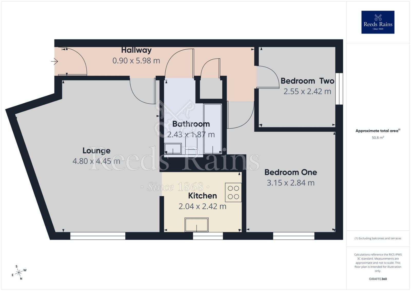 Floorplan of 2 bedroom Flat for sale, Stanier Way, Renishaw, Derbyshire, S21