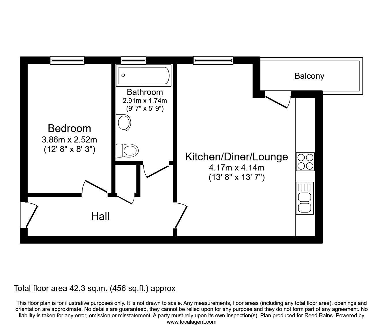 Floorplan of 1 bedroom Flat to rent, Little London Road, Sheffield, S8