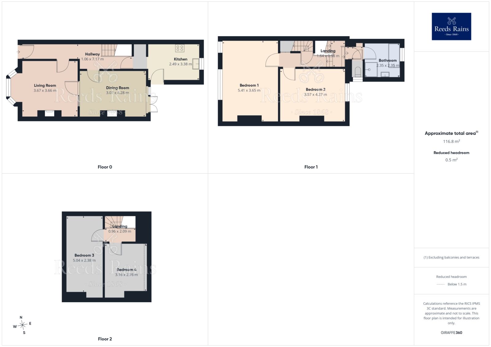 Floorplan of 4 bedroom Mid Terrace House for sale, Violet Bank Road, Sheffield, S7
