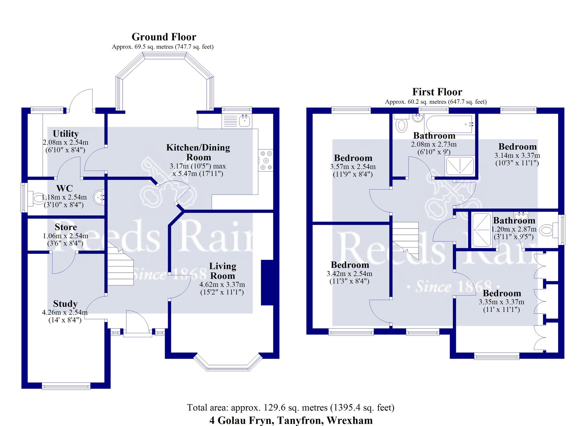 Floorplan of 4 bedroom Detached House for sale, Golau Fryn, Fron, Tanyfron, Wrexham, LL11
