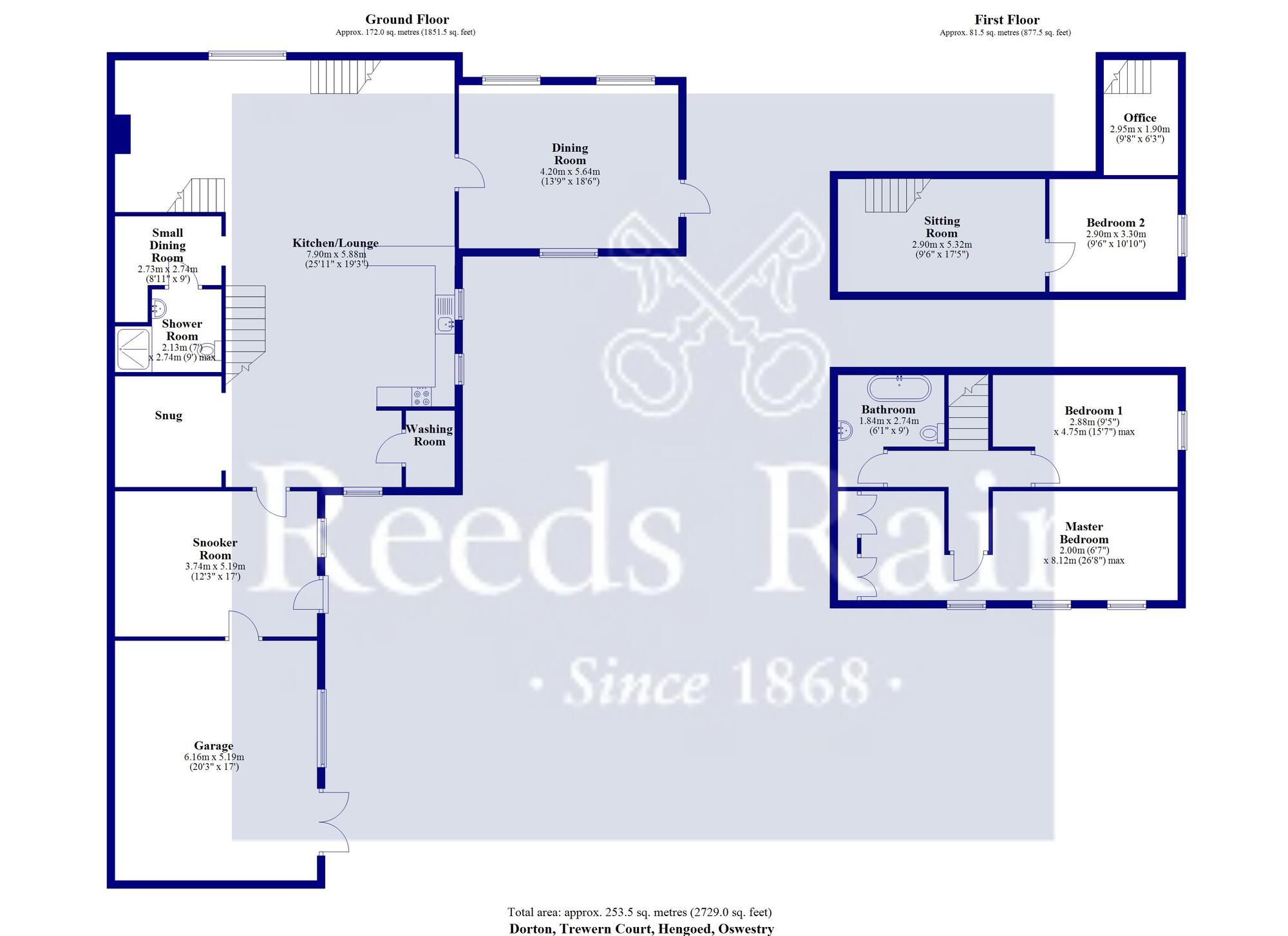 Floorplan of 5 bedroom Link Detached House for sale, Hengoed, Oswestry, Shropshire, SY10