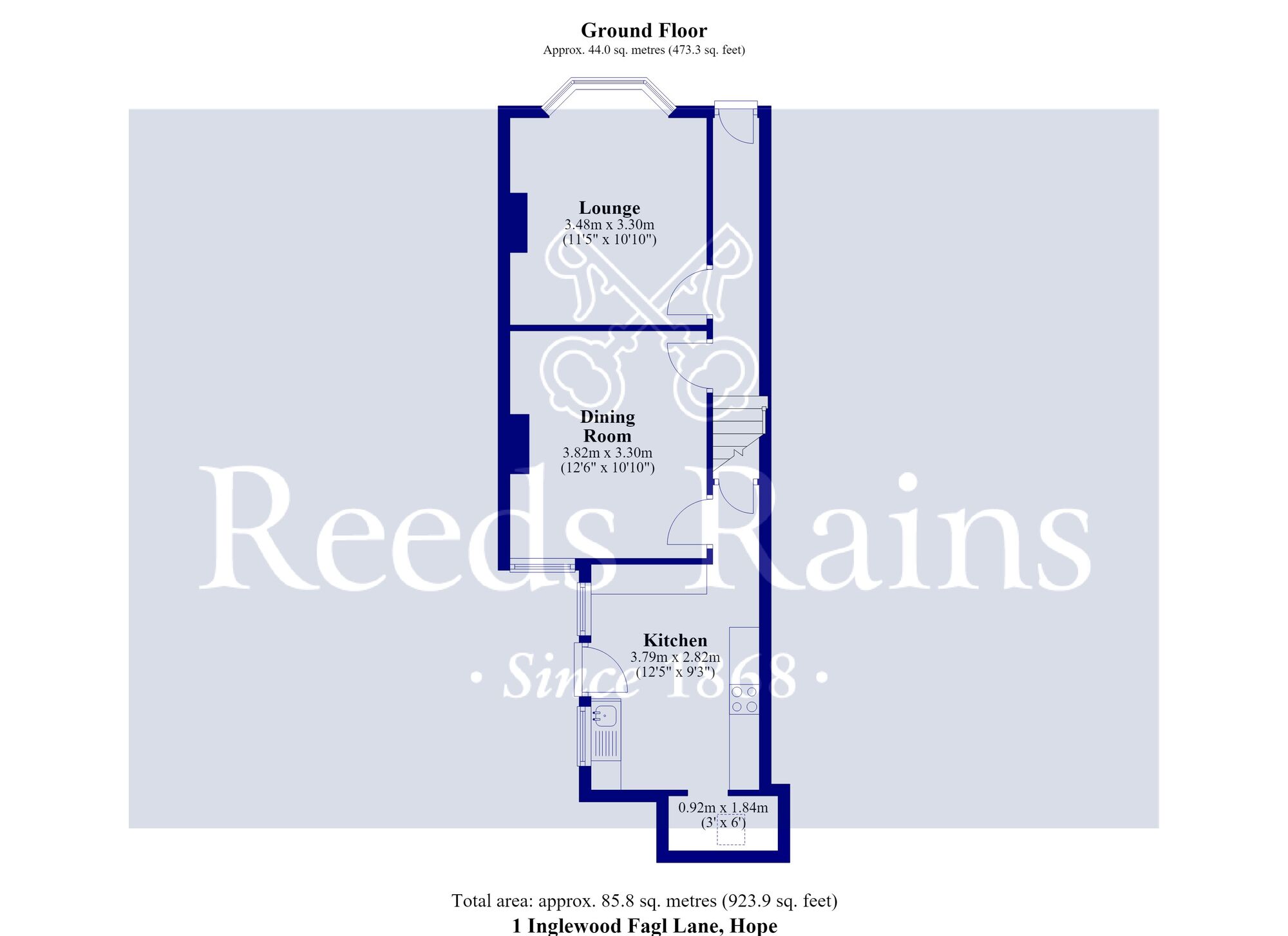 Floorplan of 3 bedroom End Terrace House for sale, Fagl Lane, Hope, Flintshire, LL12