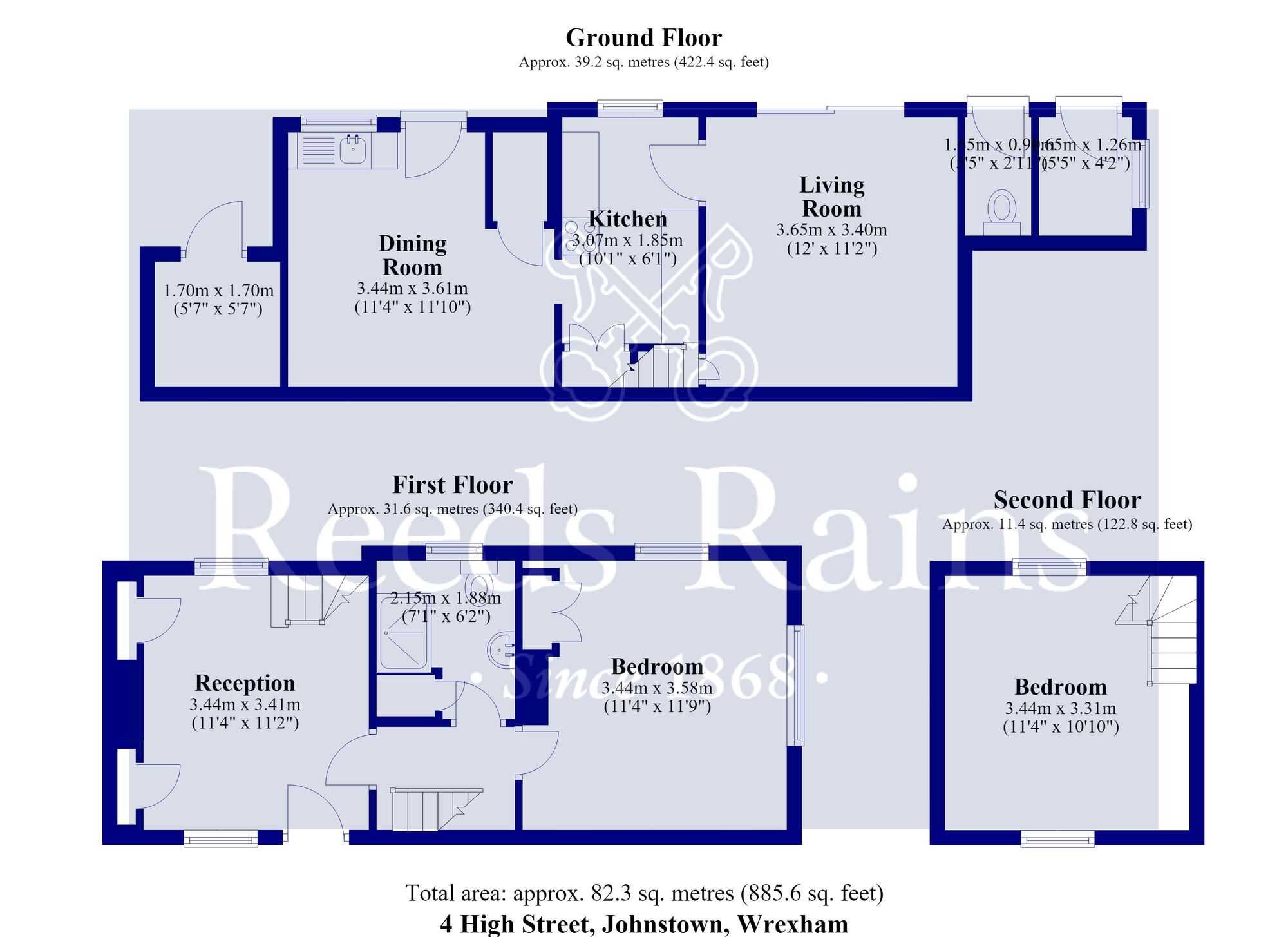 Floorplan of 3 bedroom Detached House for sale, High Street, Johnstown, Wrexham, LL14