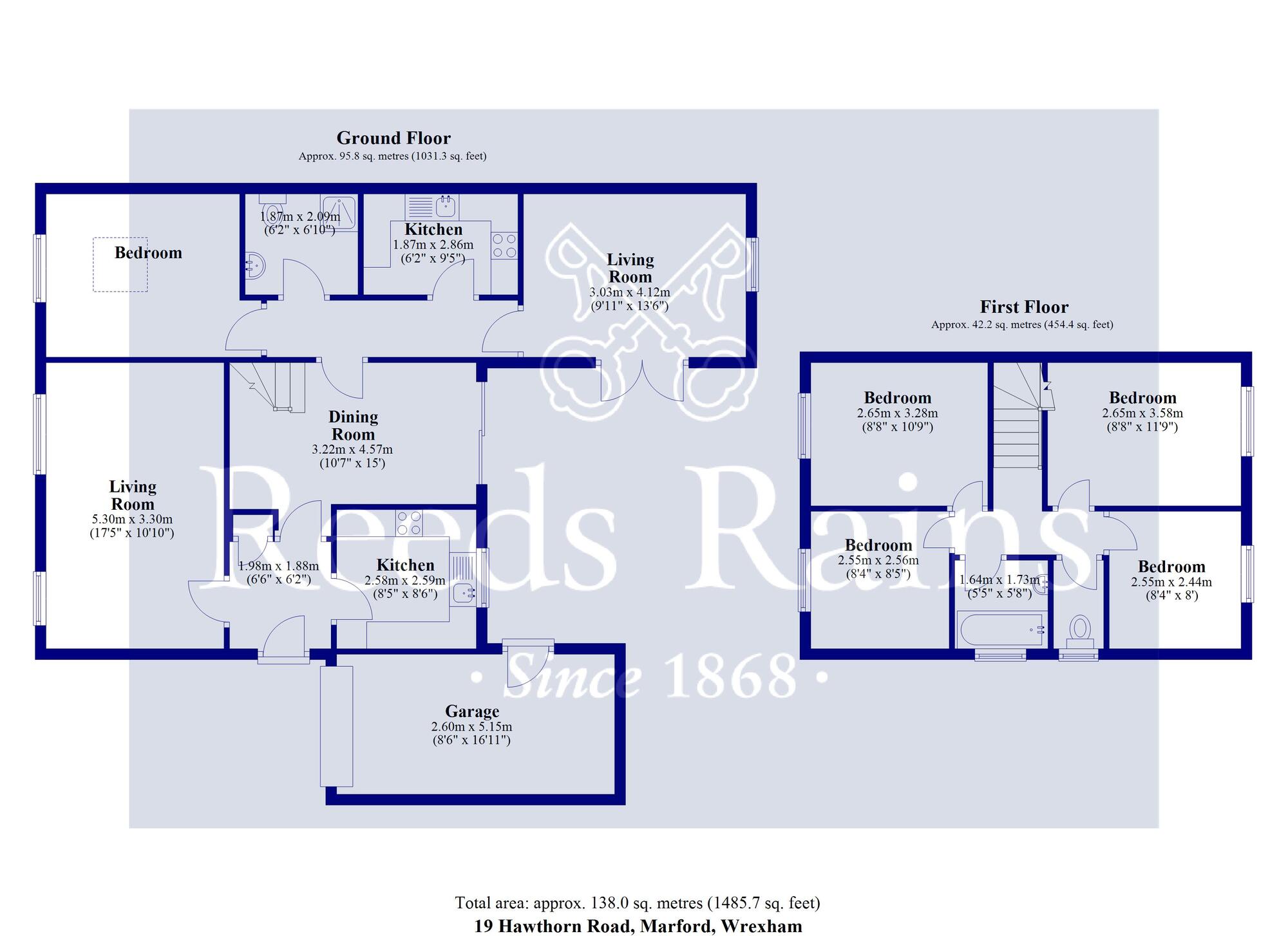 Floorplan of 5 bedroom Detached House for sale, Hawthorn Road, Marford, Wrexham, LL12