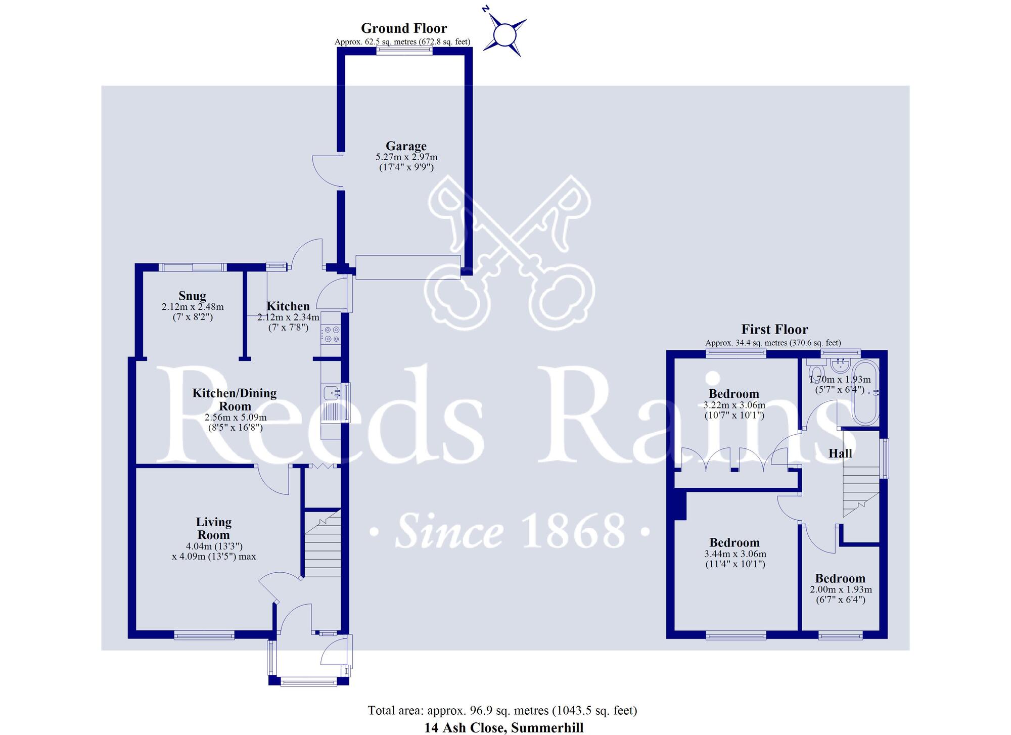 Floorplan of 3 bedroom Semi Detached House for sale, Ash Close, Summerhill, Wrexham, LL11