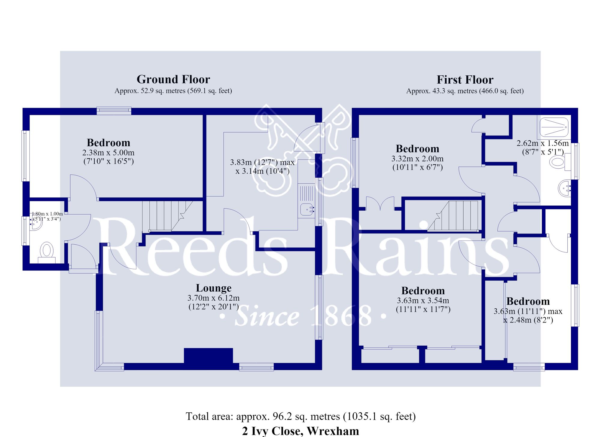 Floorplan of 3 bedroom Detached House for sale, Ivy Close, Wrexham, LL11