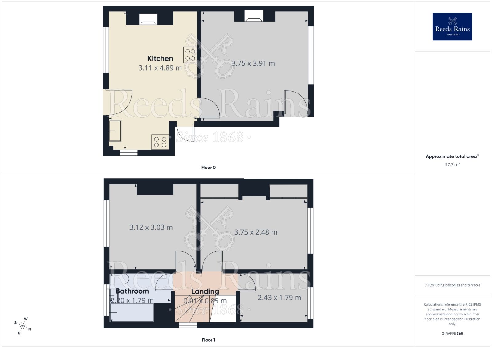 Floorplan of 3 bedroom Mid Terrace House to rent, Bridgewater Road, Altrincham, Cheshire, WA14