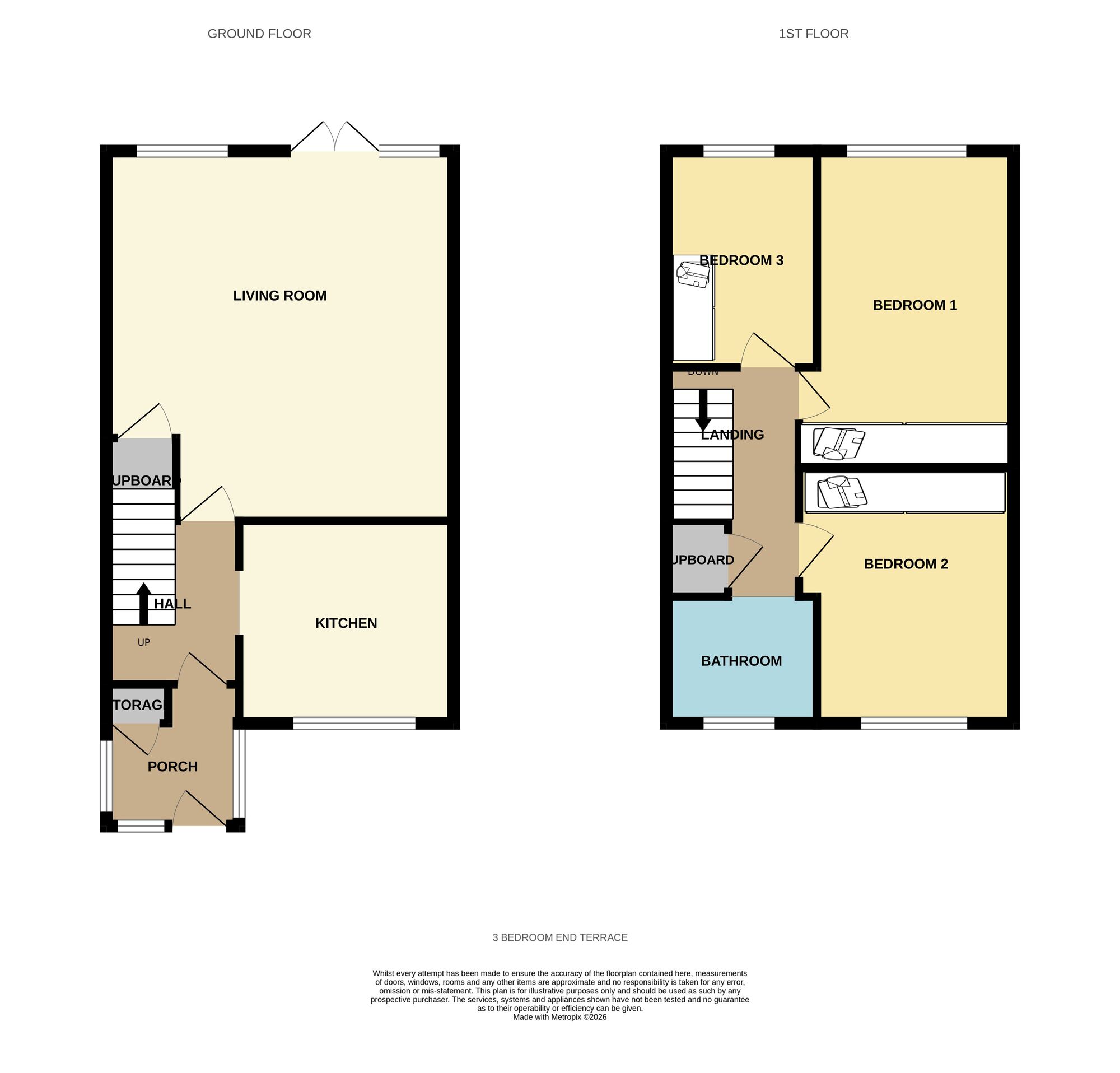 Floorplan of 3 bedroom End Terrace House for sale, Glendale Drive, Birmingham, B33