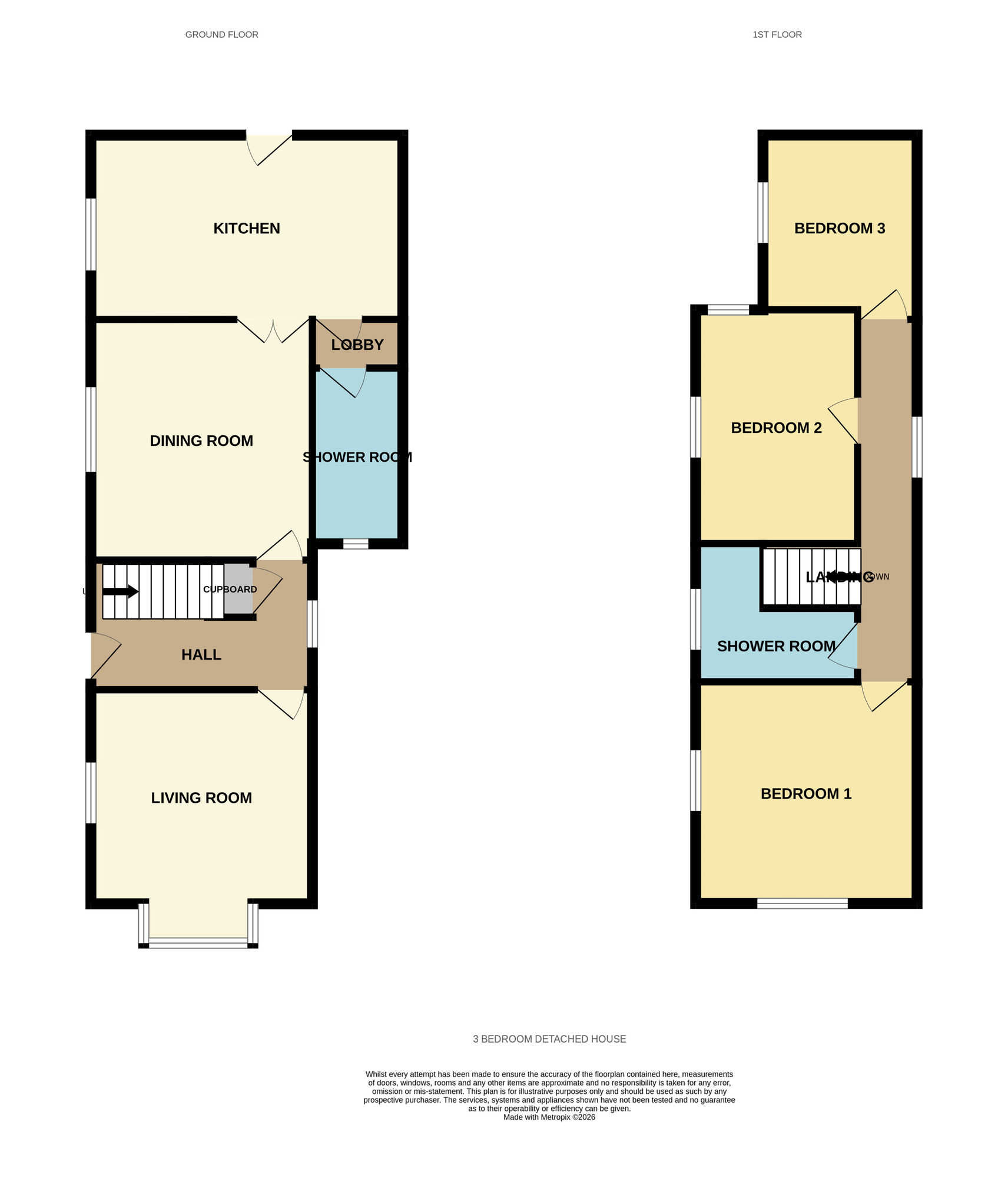 Floorplan of 3 bedroom Detached House for sale, Barrows Lane, Birmingham, West Midlands, B26