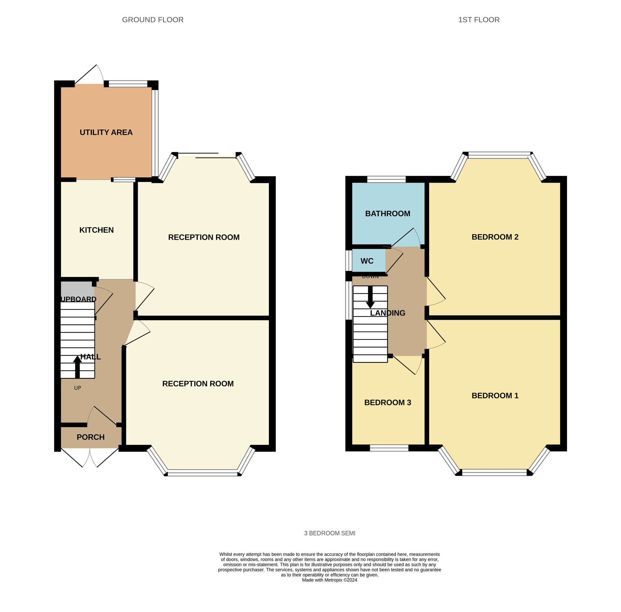 Floorplan of 3 bedroom Semi Detached House for sale, Vera Road, Birmingham, West Midlands, B26
