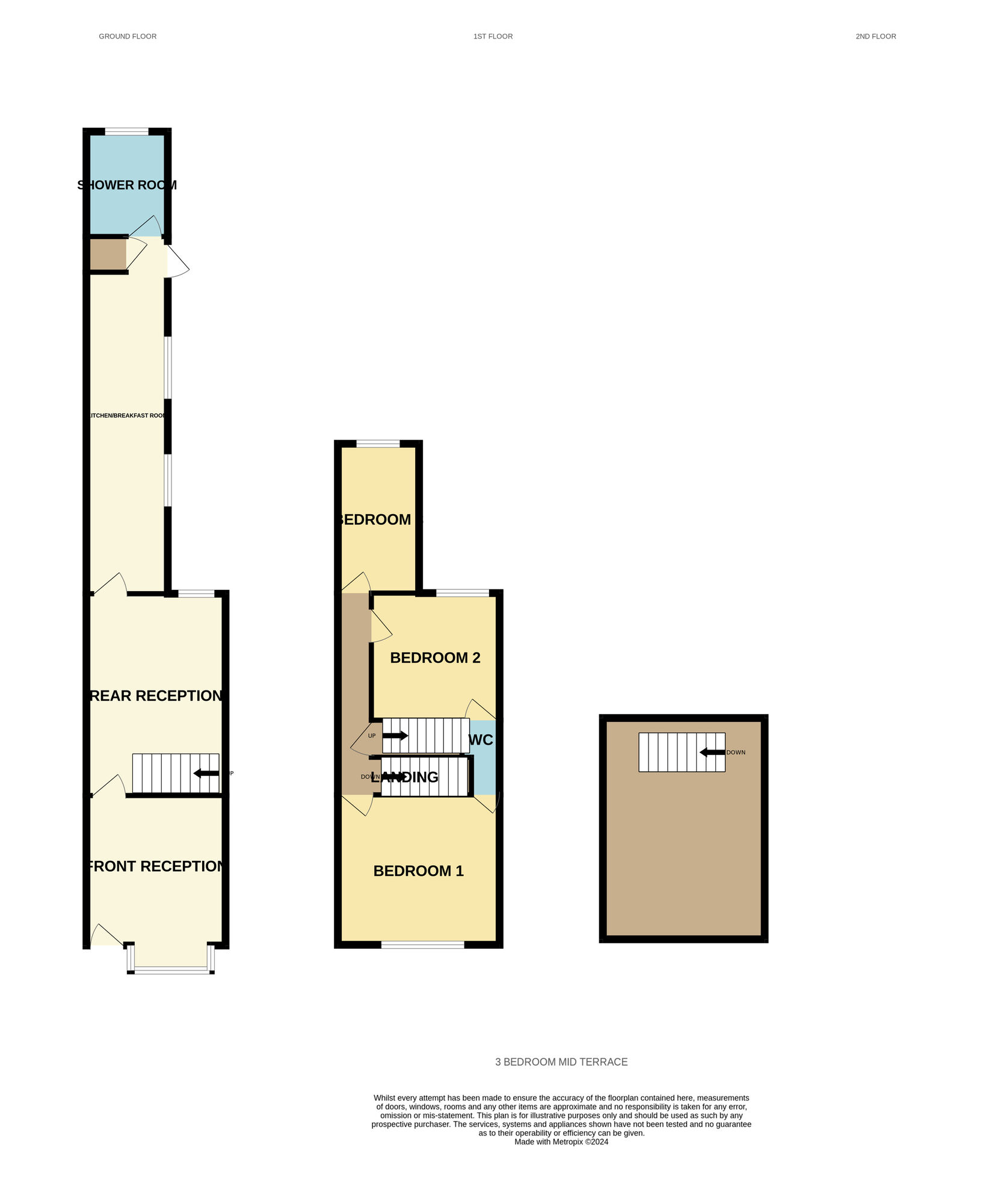 Floorplan of 3 bedroom Mid Terrace House for sale, Blake Lane, Birmingham, West Midlands, B9