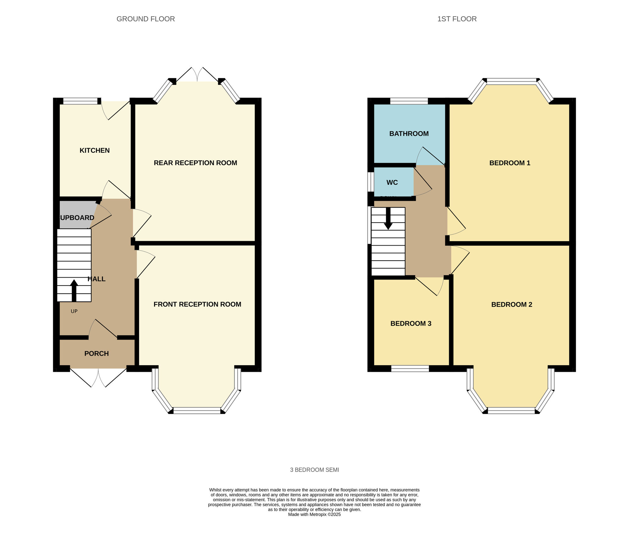Floorplan of 3 bedroom Semi Detached House for sale, Farnol Road, Birmingham, West Midlands, B26