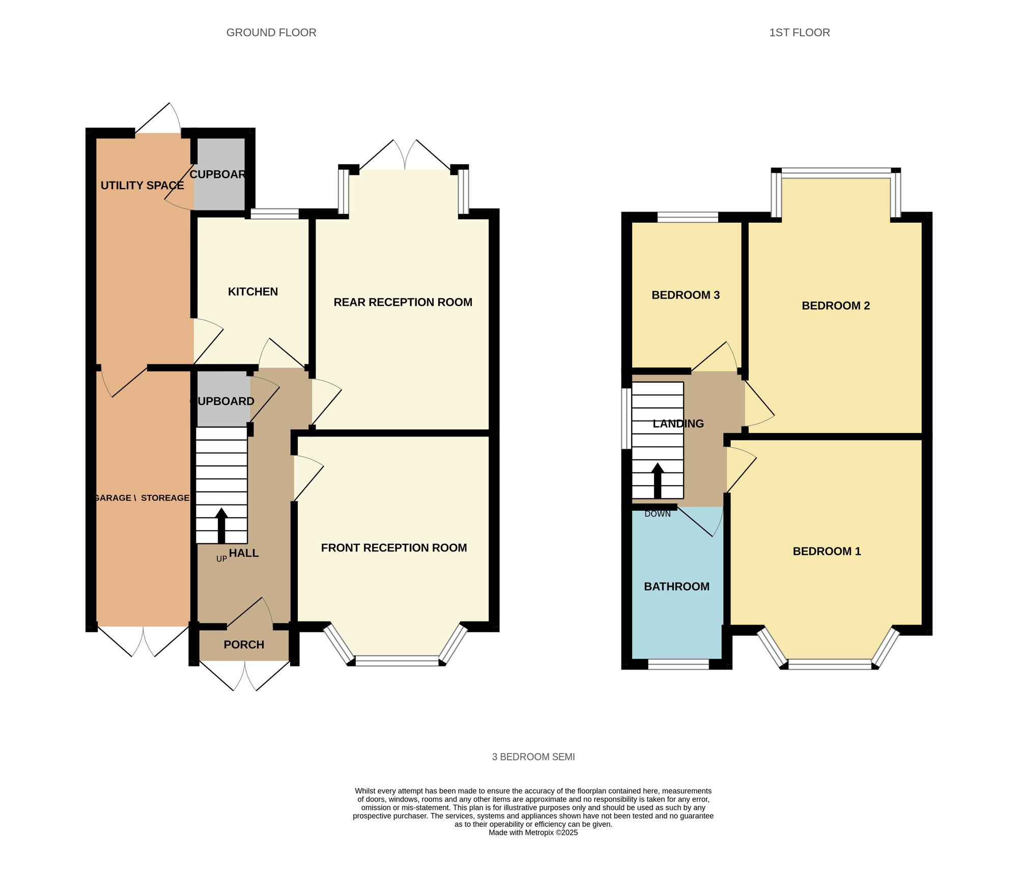 Floorplan of 3 bedroom Semi Detached House for sale, Herondale Road, Birmingham, West Midlands, B26