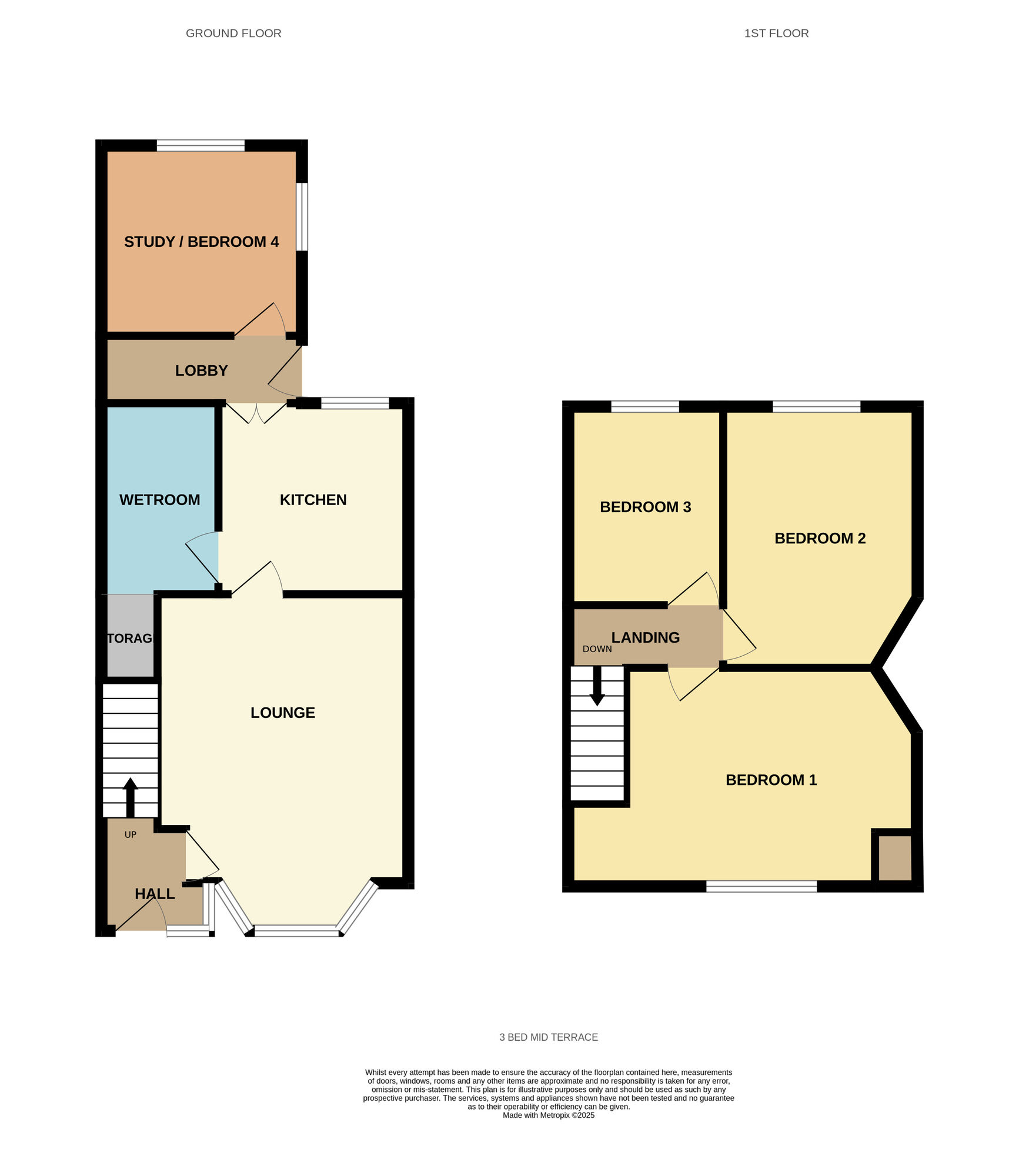 Floorplan of 3 bedroom Mid Terrace House for sale, Elgin Grove, Birmingham, West Midlands, B25