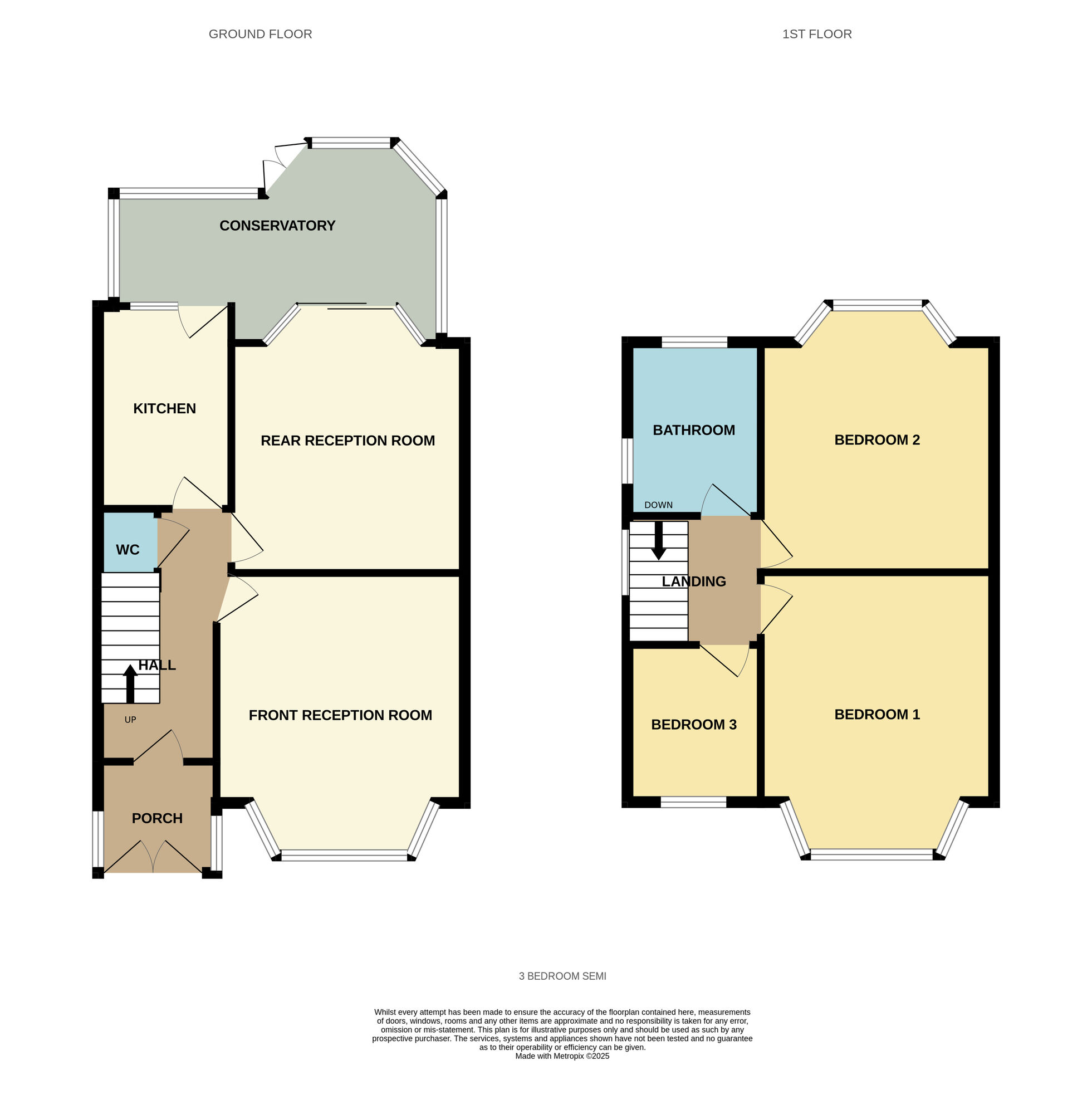 Floorplan of 3 bedroom Semi Detached House for sale, Church Road, Yardley, West Midlands, B25