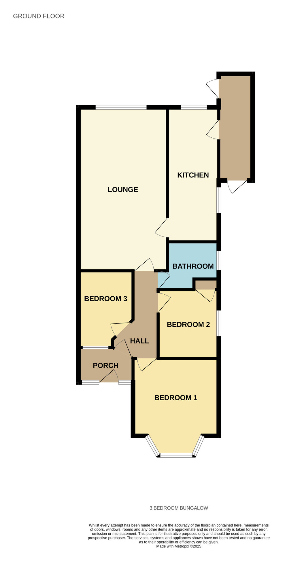 Floorplan of 3 bedroom Semi Detached Bungalow for sale, Elmay Road, Birmingham, West Midlands, B26