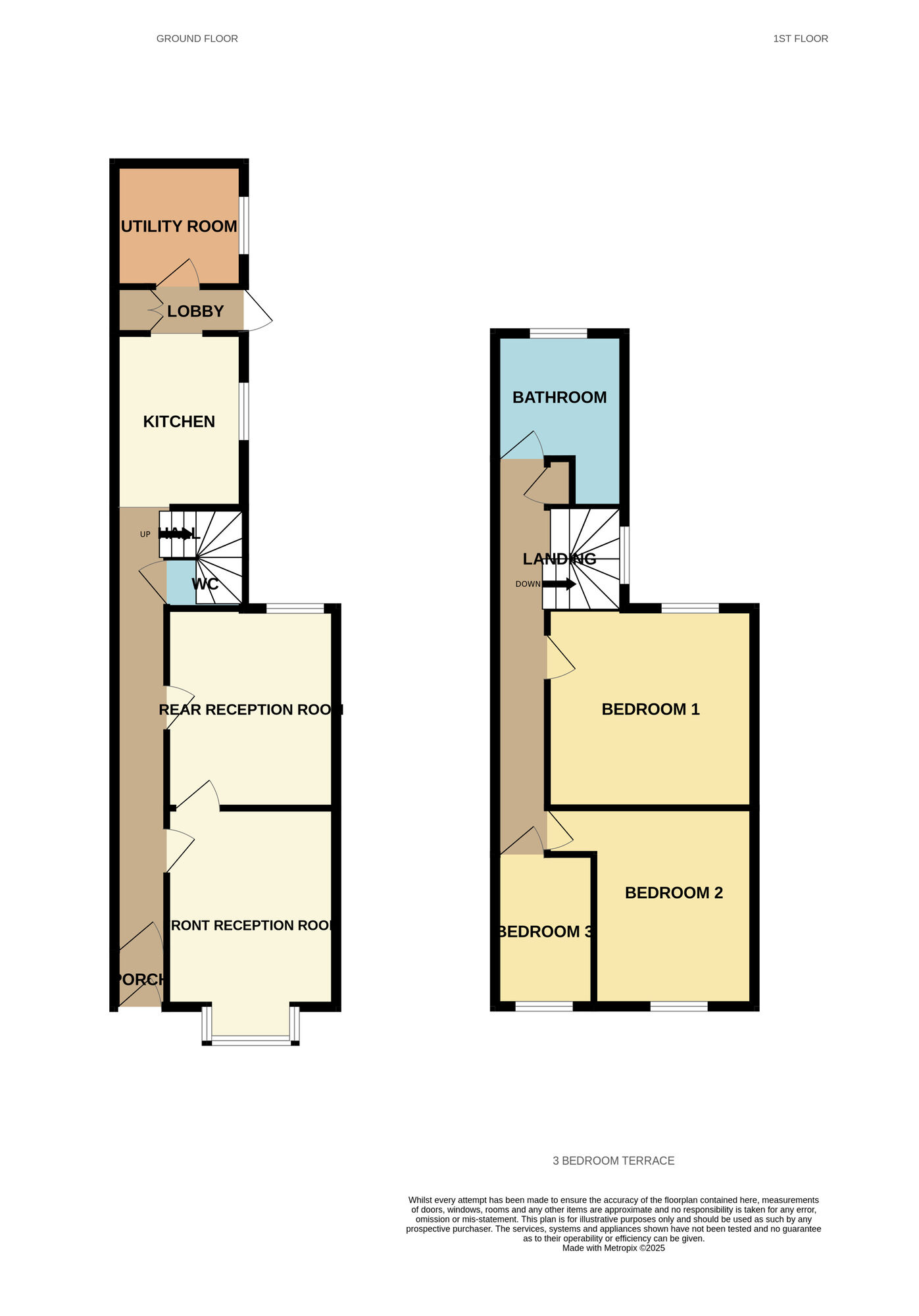 Floorplan of 3 bedroom Mid Terrace House for sale, Waterloo Road, Yardley, West Midlands, B25