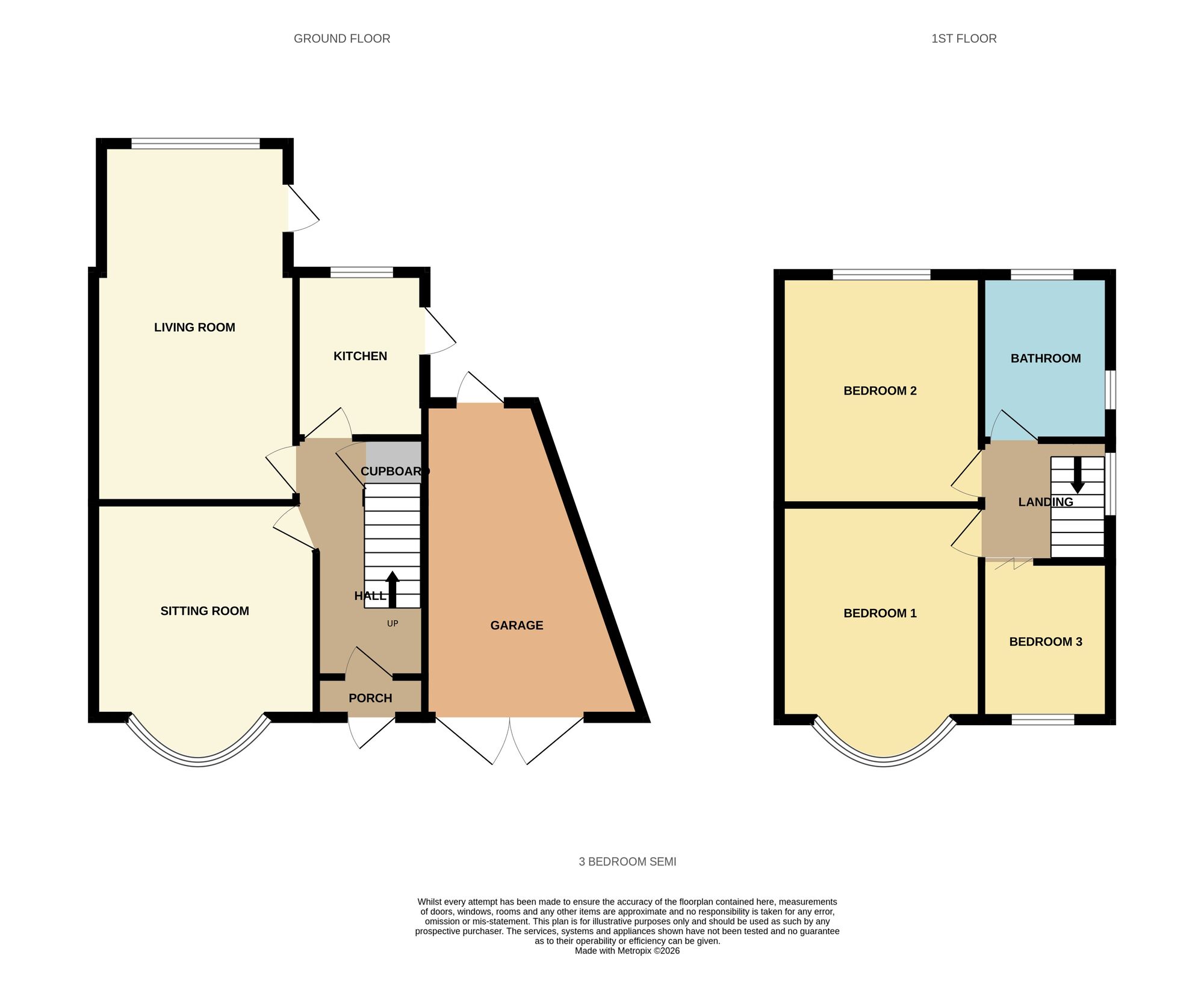 Floorplan of 3 bedroom Semi Detached House for sale, Moat Lane, Yardley, West Midlands, B26