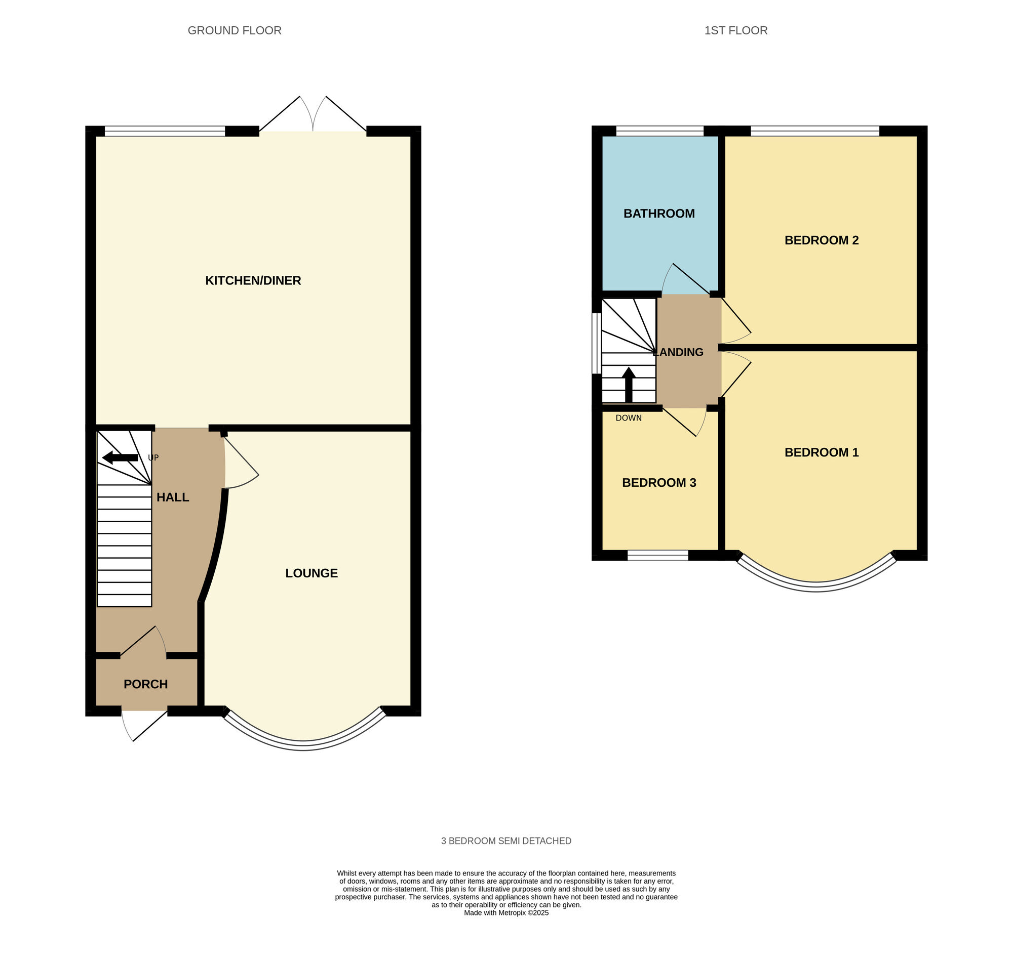 Floorplan of 3 bedroom Semi Detached House for sale, Heathmere Avenue, Birmingham, West Midlands, B25