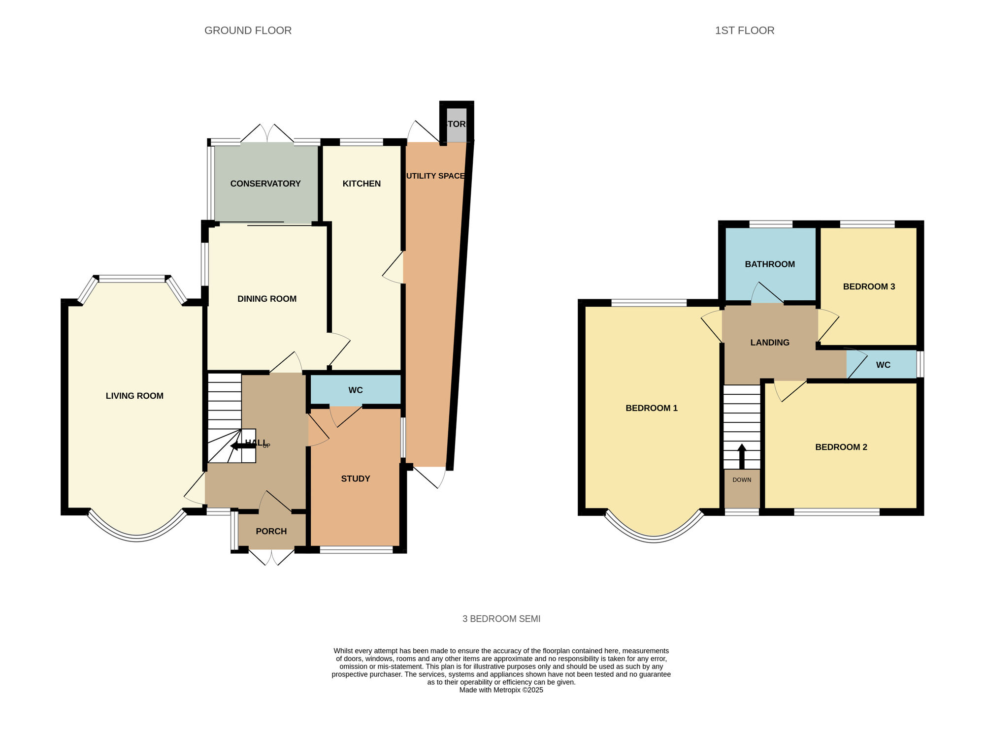 Floorplan of 3 bedroom Semi Detached House for sale, Queens Road, Yardley, West Midlands, B26