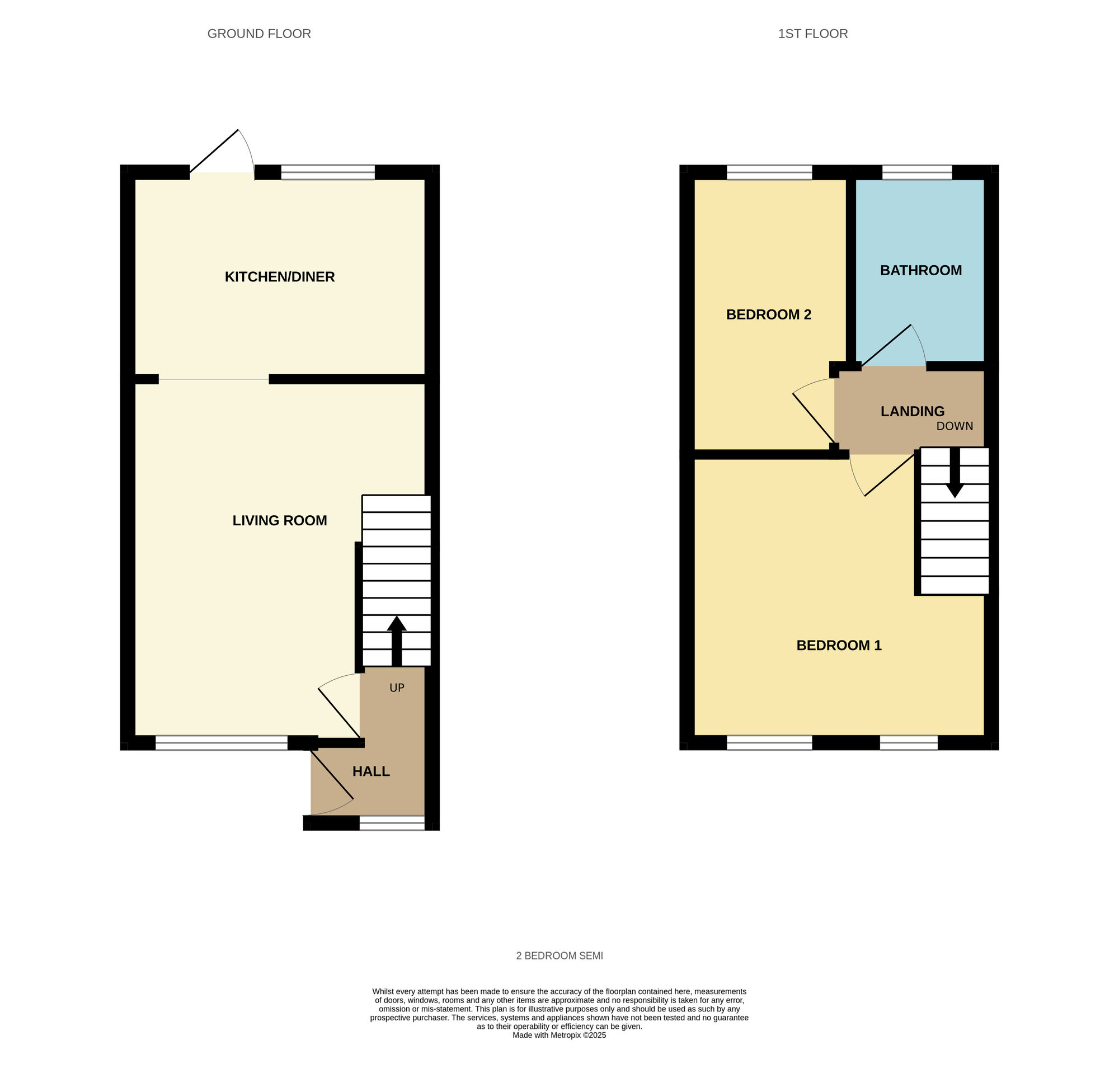 Floorplan of 2 bedroom Semi Detached House for sale, Martin Close, Birmingham, West Midlands, B25