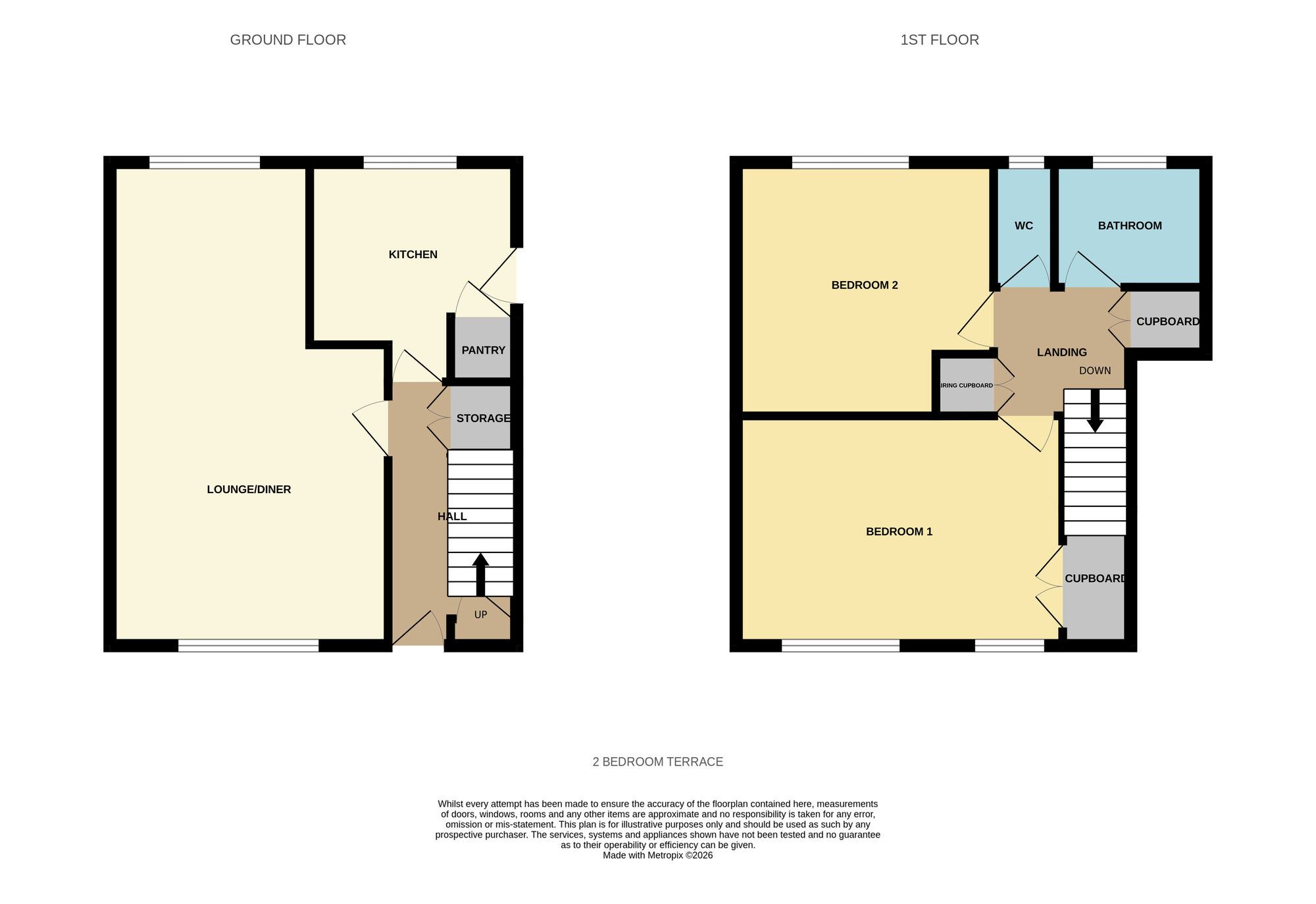 Floorplan of 2 bedroom Mid Terrace House for sale, Leys Wood Croft, Birmingham, West Midlands, B26