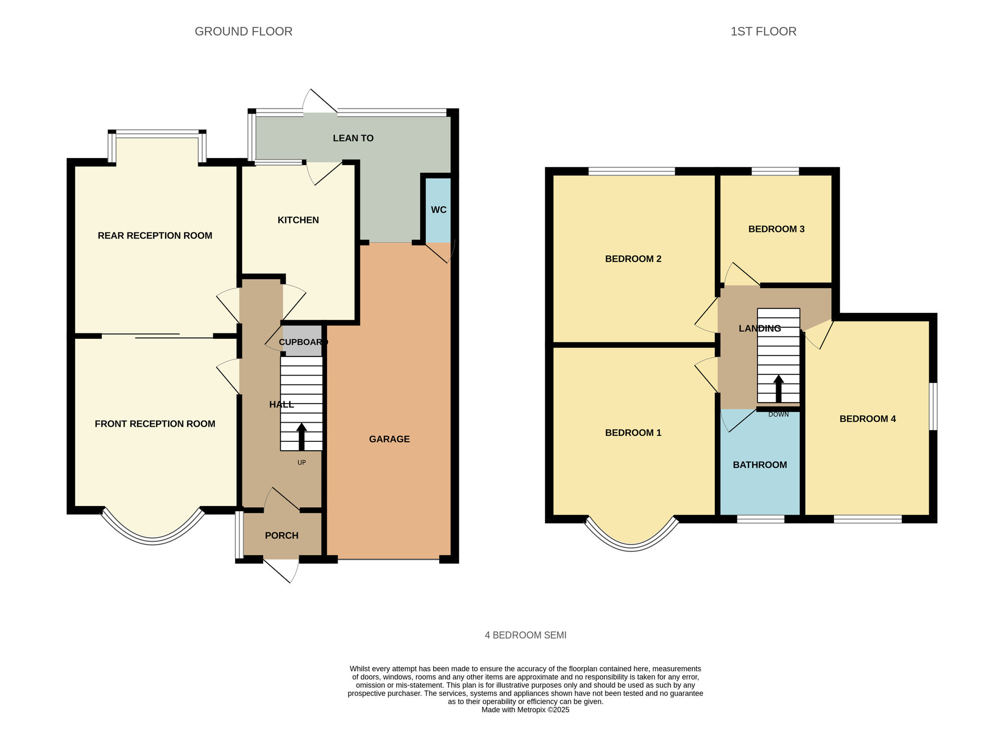 Floorplan of 4 bedroom Semi Detached House for sale, Sedgemere Road, Birmingham, West Midlands, B26