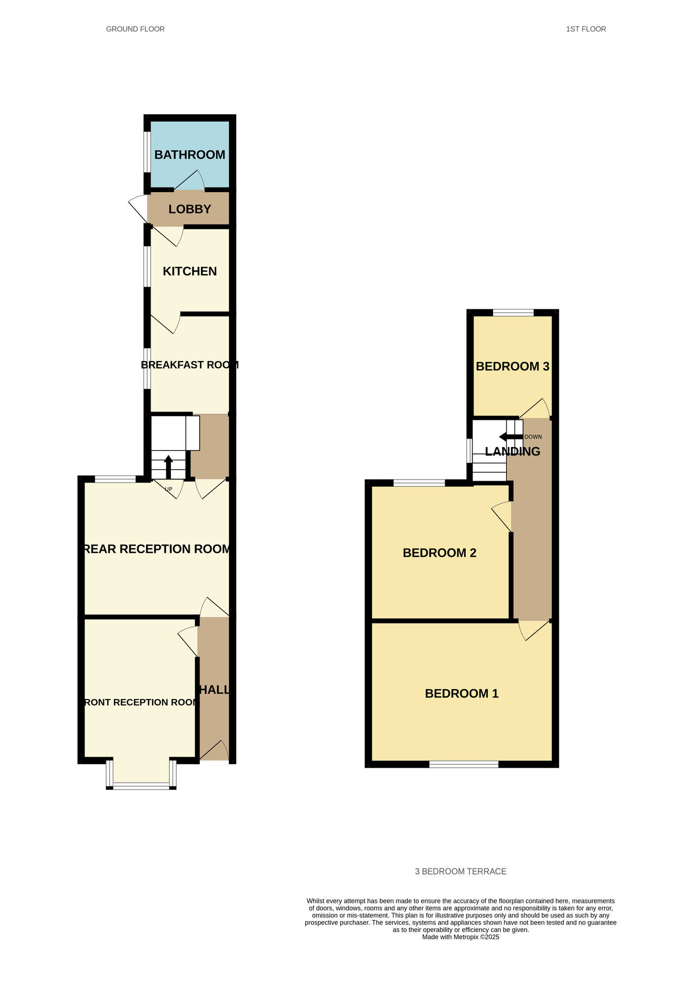 Floorplan of 3 bedroom Mid Terrace House for sale, Preston Road, Yardley, West Midlands, B26