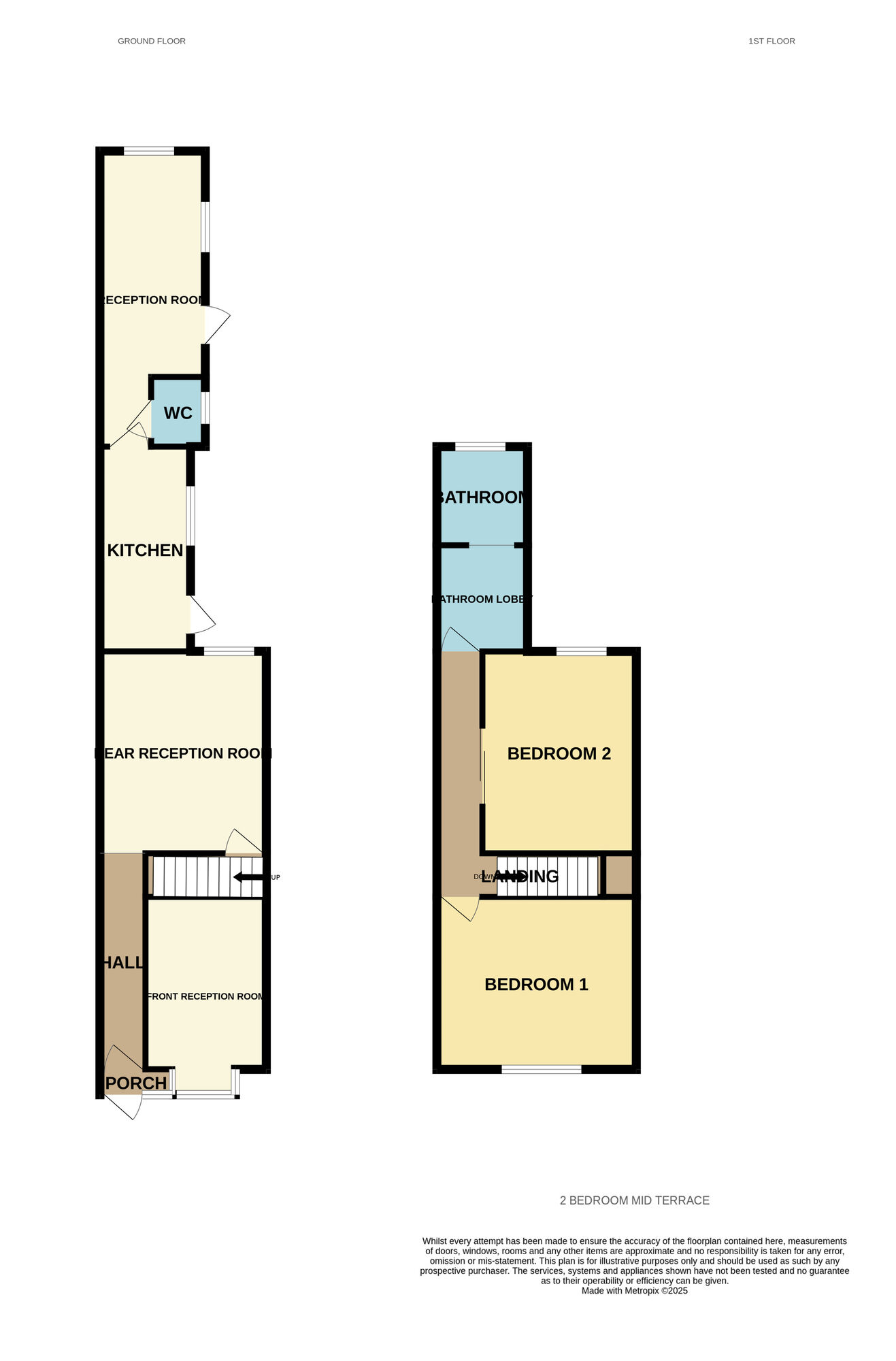 Floorplan of 2 bedroom Mid Terrace House for sale, Churchill Road, Birmingham, West Midlands, B9