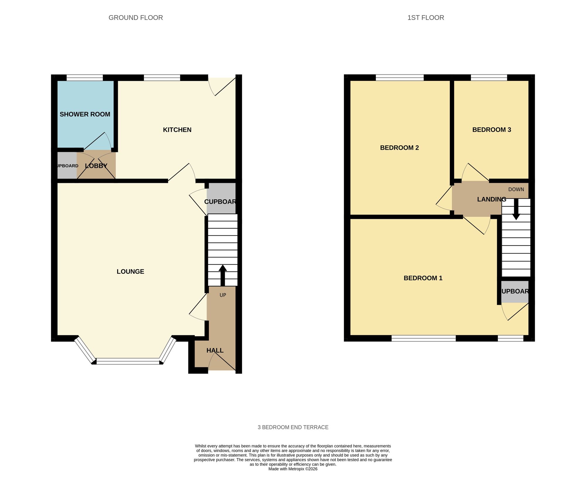 Floorplan of 3 bedroom End Terrace House for sale, Burlington Road, Birmingham, West Midlands, B10