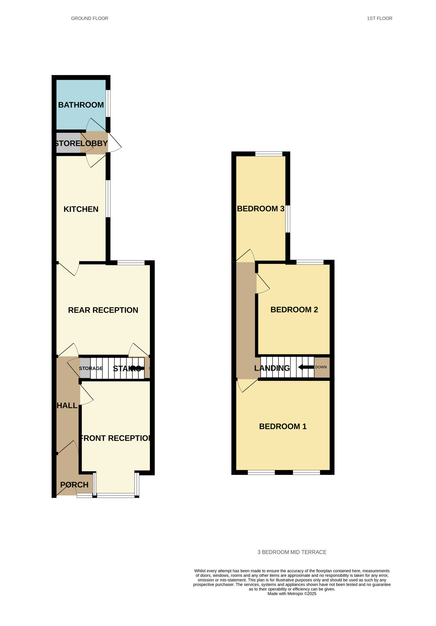 Floorplan of 3 bedroom Mid Terrace House for sale, Deakins Road, Birmingham, West Midlands, B25