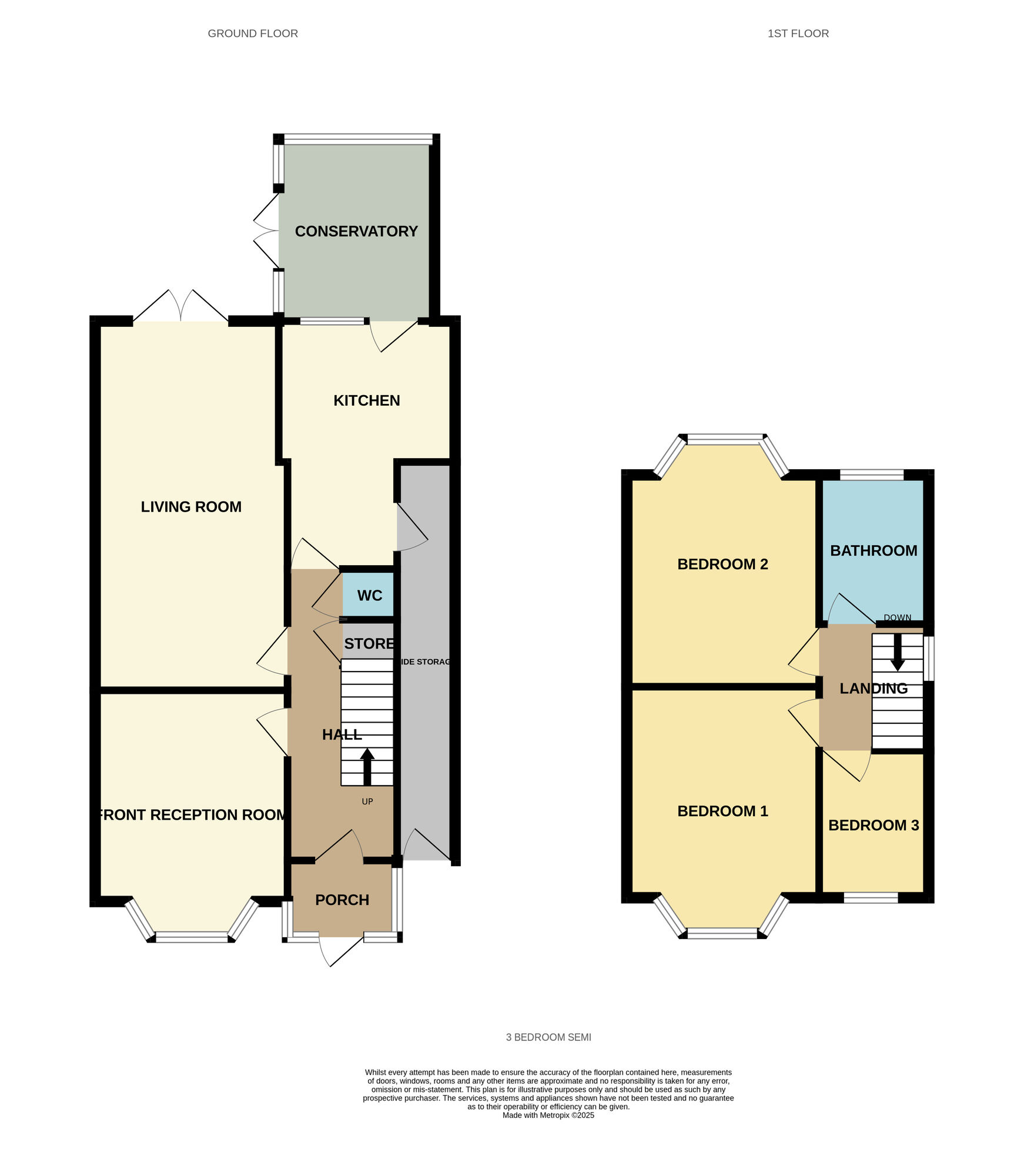Floorplan of 3 bedroom Semi Detached House for sale, Elmcroft Road, Birmingham, West Midlands, B26