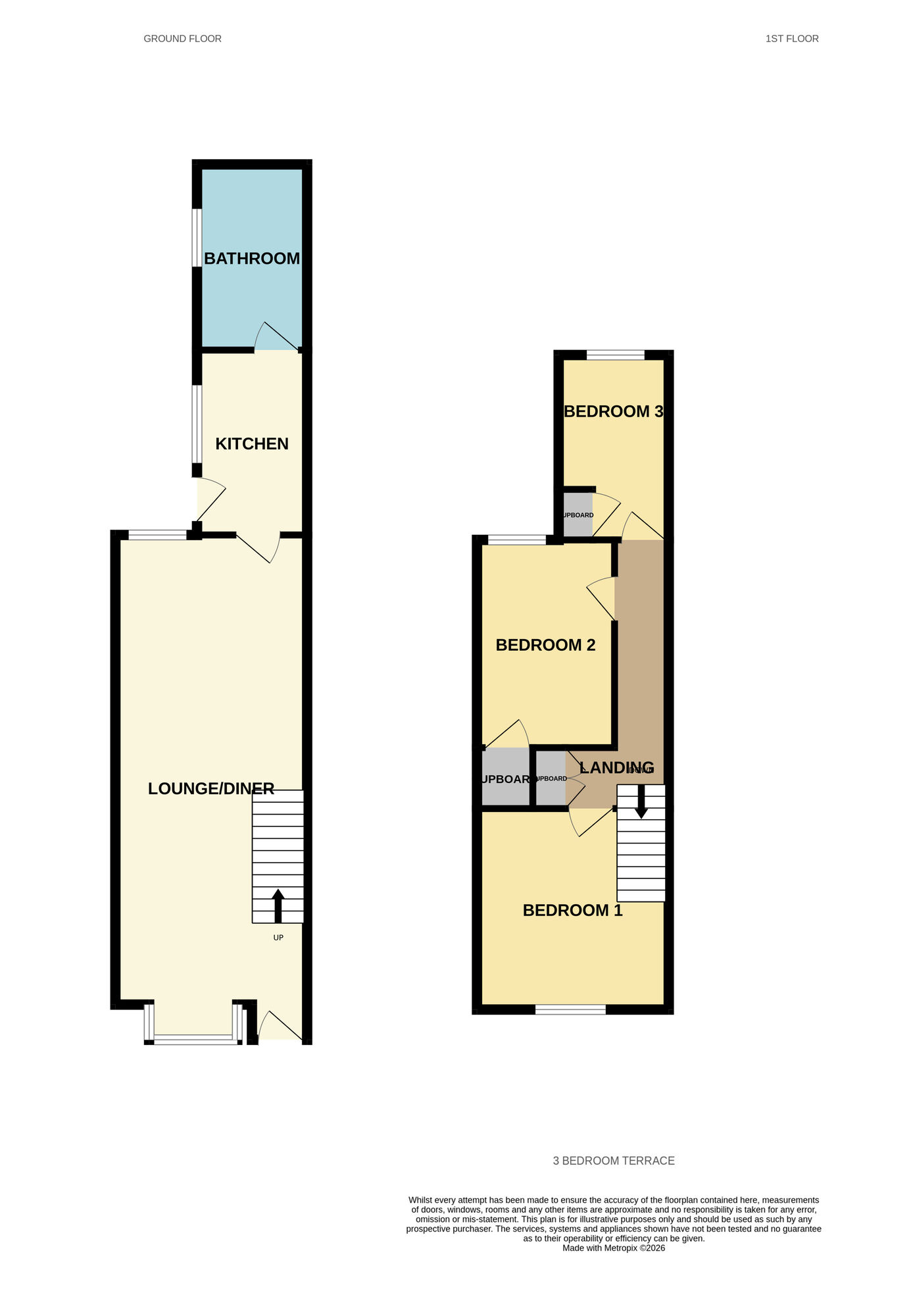 Floorplan of 3 bedroom Mid Terrace House for sale, Holder Road, Yardley, West Midlands, B25