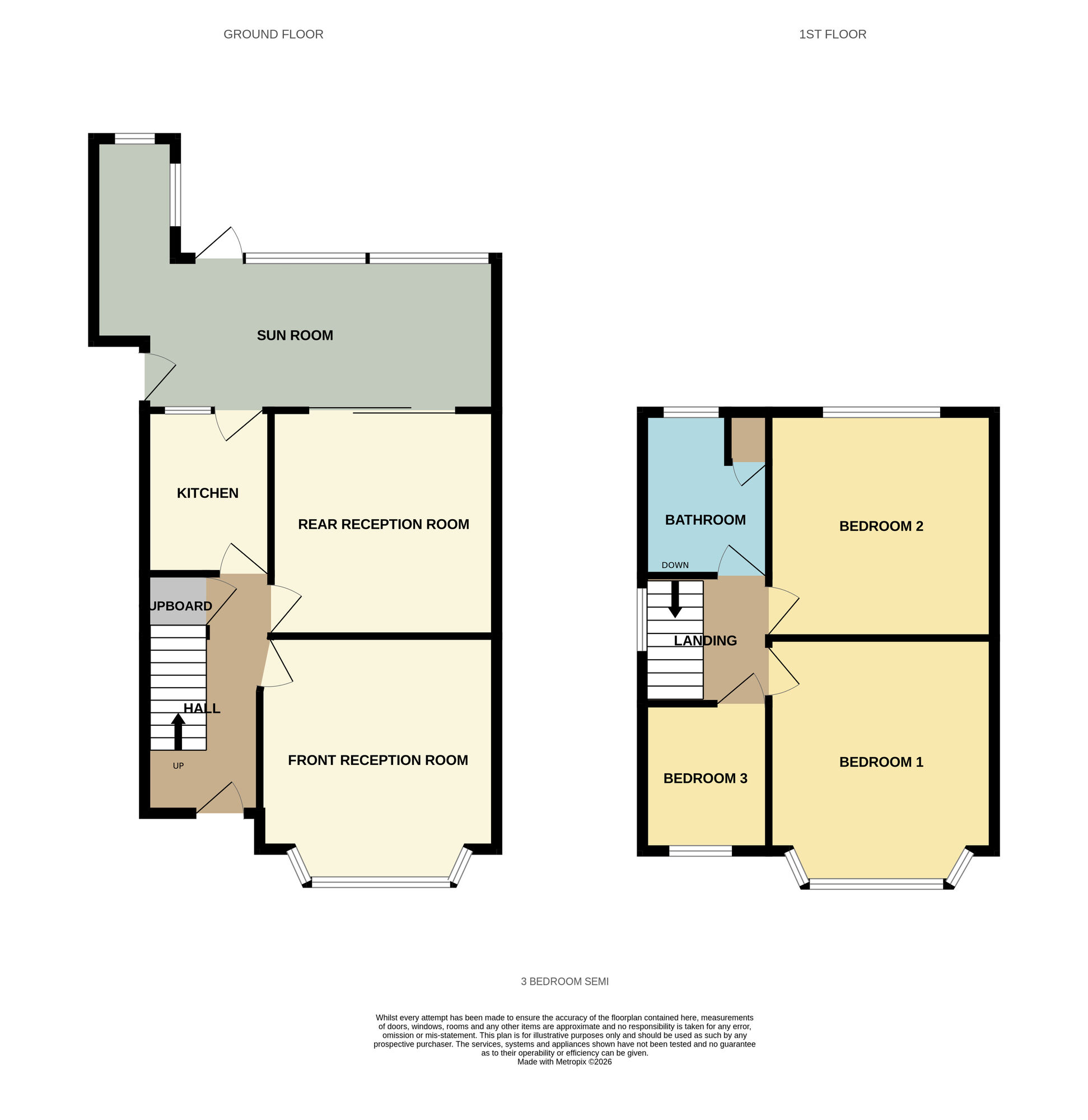 Floorplan of 3 bedroom Semi Detached House for sale, Croft Road, Birmingham, West Midlands, B26